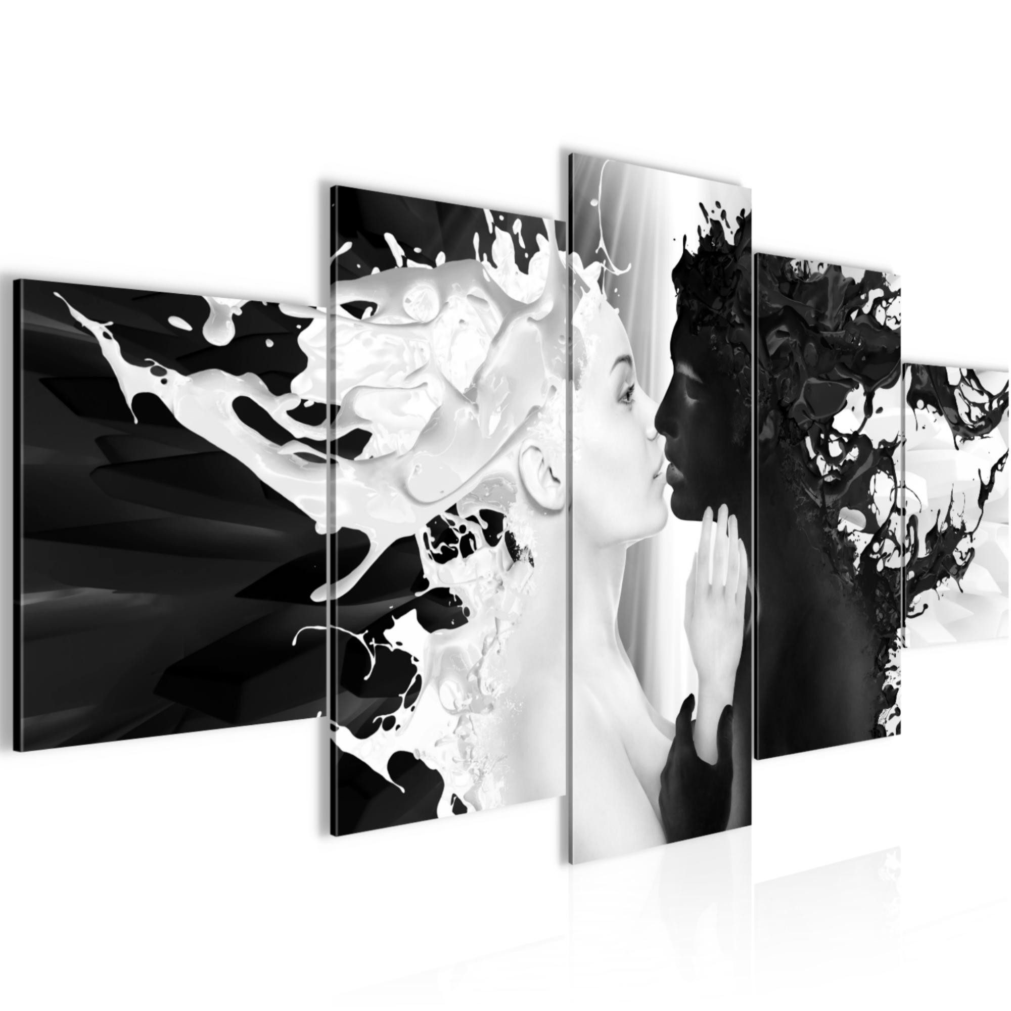 Runa Art Wandbild Bild Schlafzimmer Milk und Coffee Liebe auf Vlies Leinwand 005053b, 150L x 75B cm