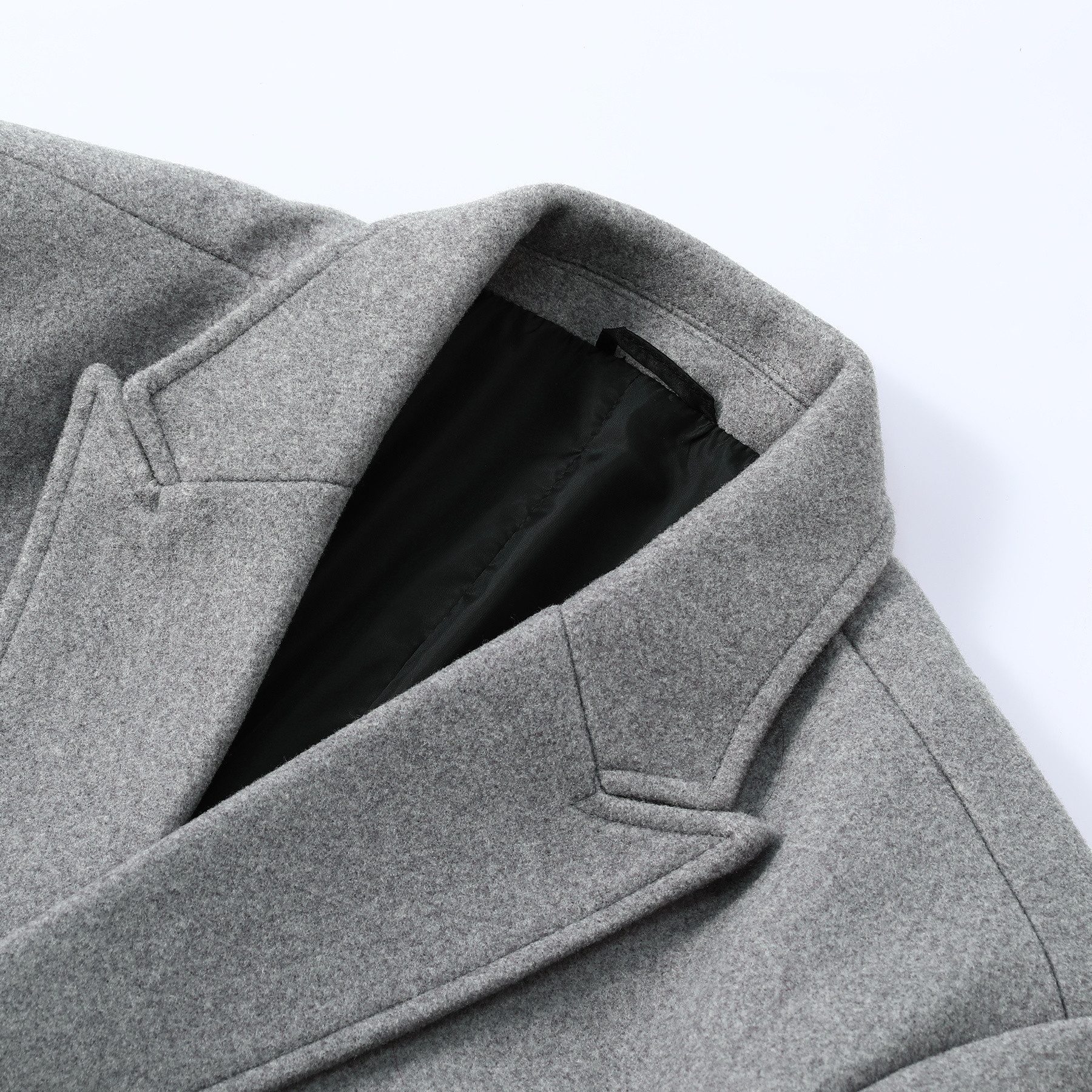 Allthemen Wollmantel Herren Knielang Zweireihig Langmantel Winter Herrenmantel Slim Fit