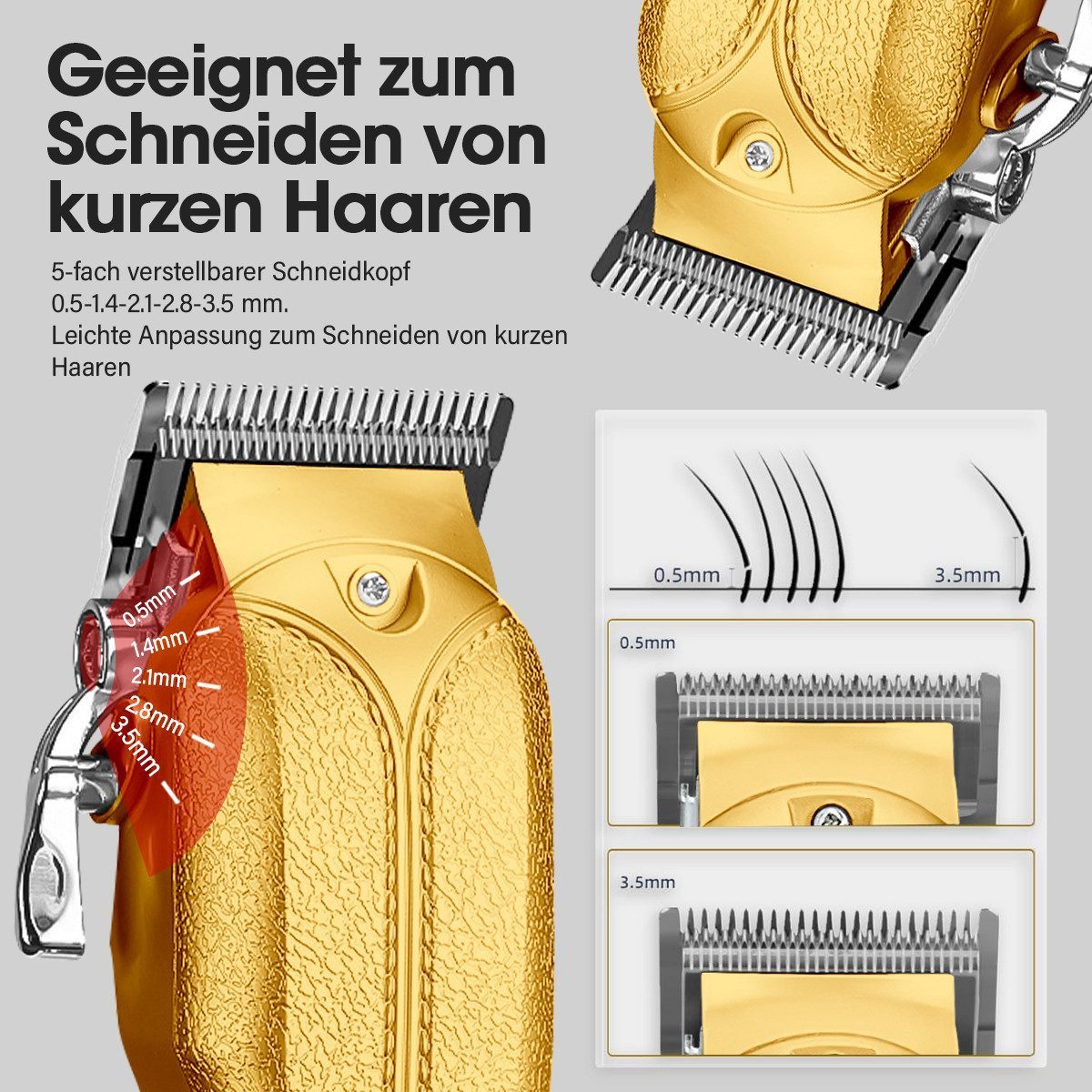 MOPUEA Haarschneider Kabelloses Elektrischer Profi-Haarschneide-Set LED Anzeige Leder 23pcs, Präziser Trimmer mit T-Klinge, Akku, LED & 10 Schnittlängen, Leistungsstark, ergonomisch, leise, vielseitig für alle Haartypen