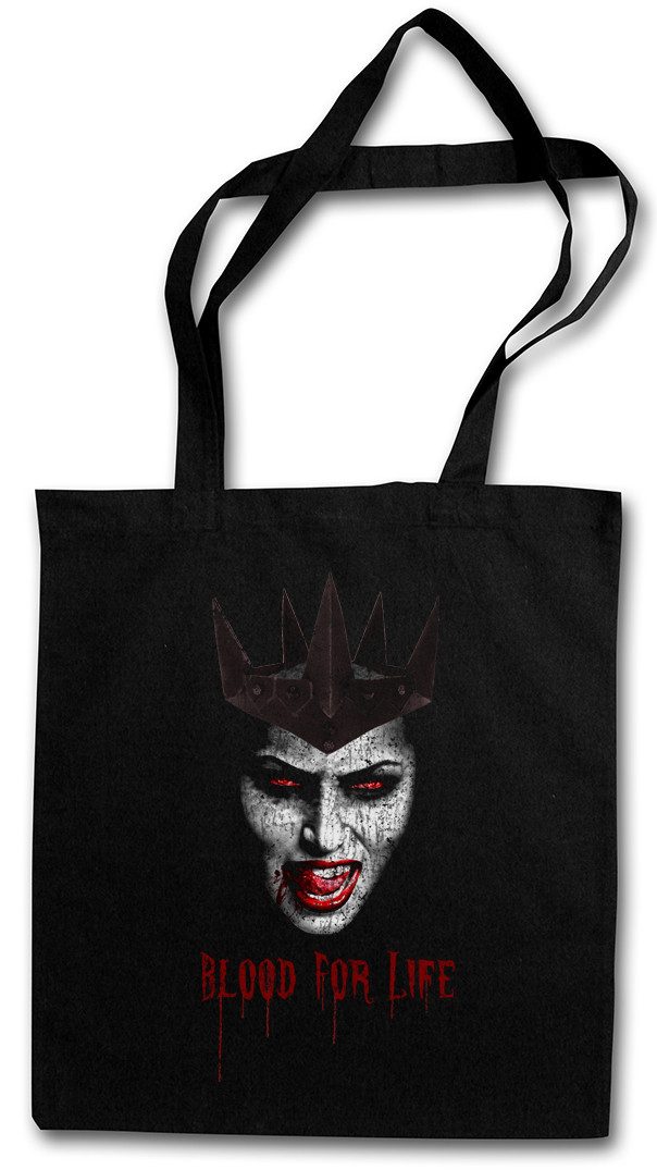 Urban Backwoods Beuteltasche Vampire Blood For Life Stofftasche Vampir Blut True Gebiss Zähne Biss (1-tlg), Bite Teeth Jaws Blood
