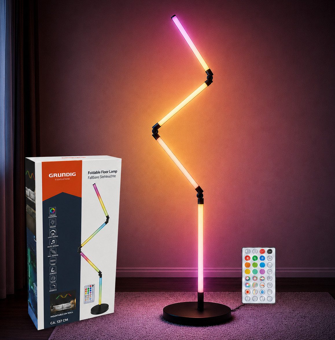 Grundig Stehlampe Grundig LED Stehlampe - Stehlampe Wohnzimmer LED
