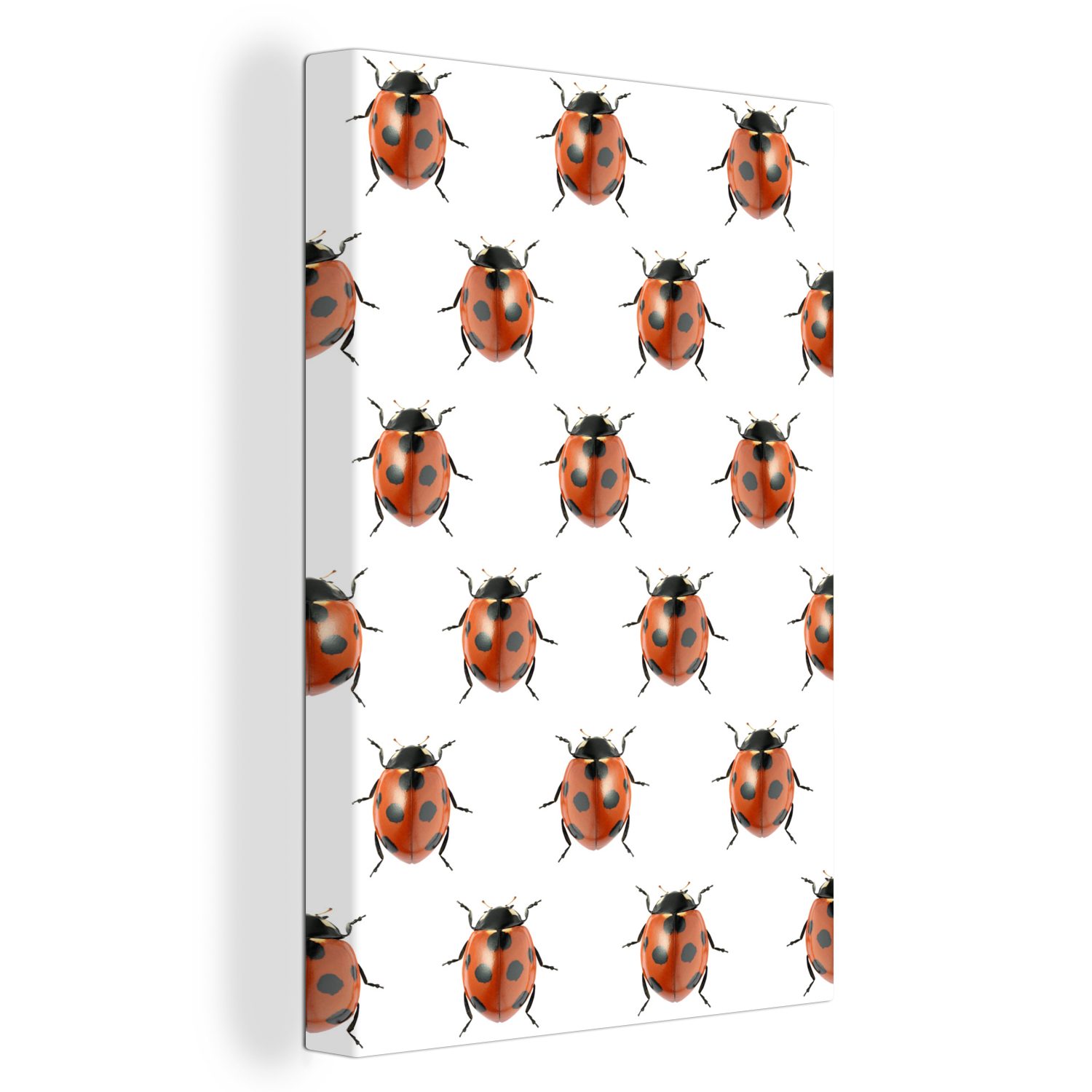 OneMillionCanvasses® Leinwandbild Marienkäfer - Insekt - Muster, (1 St), Leinwandbild fertig bespannt inkl. Zackenaufhänger, Gemälde, 20x30 cm