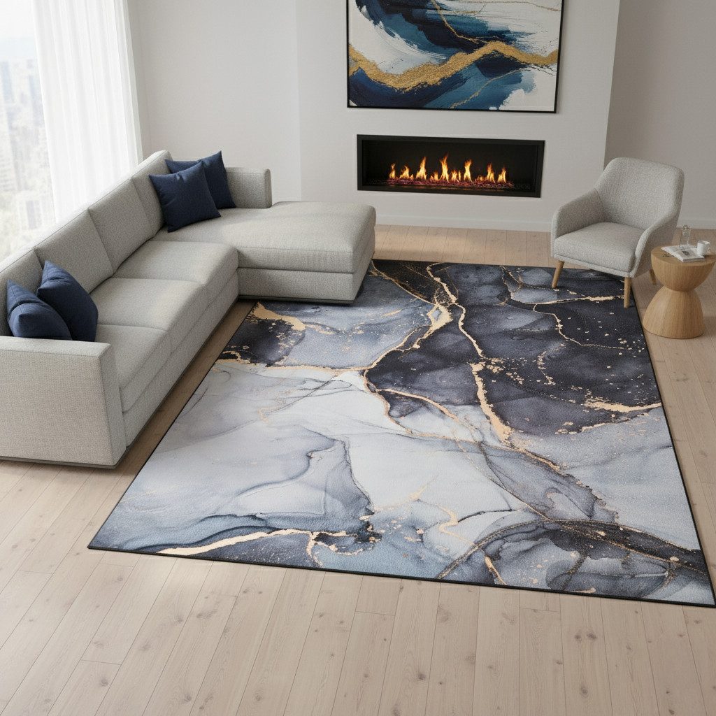 Tapiso Teppich NORA, rechteckig, Höhe: 5 mm, Eleganter Kurzflorteppich mit rutschfester Rückseite