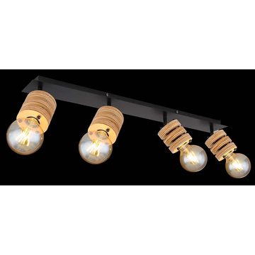 etc-shop LED Deckenspot, Leuchtmittel nicht inklusive, Spotstrahler Deckenlampe Leuchte MDF Ringe rechteckig schwarz matt