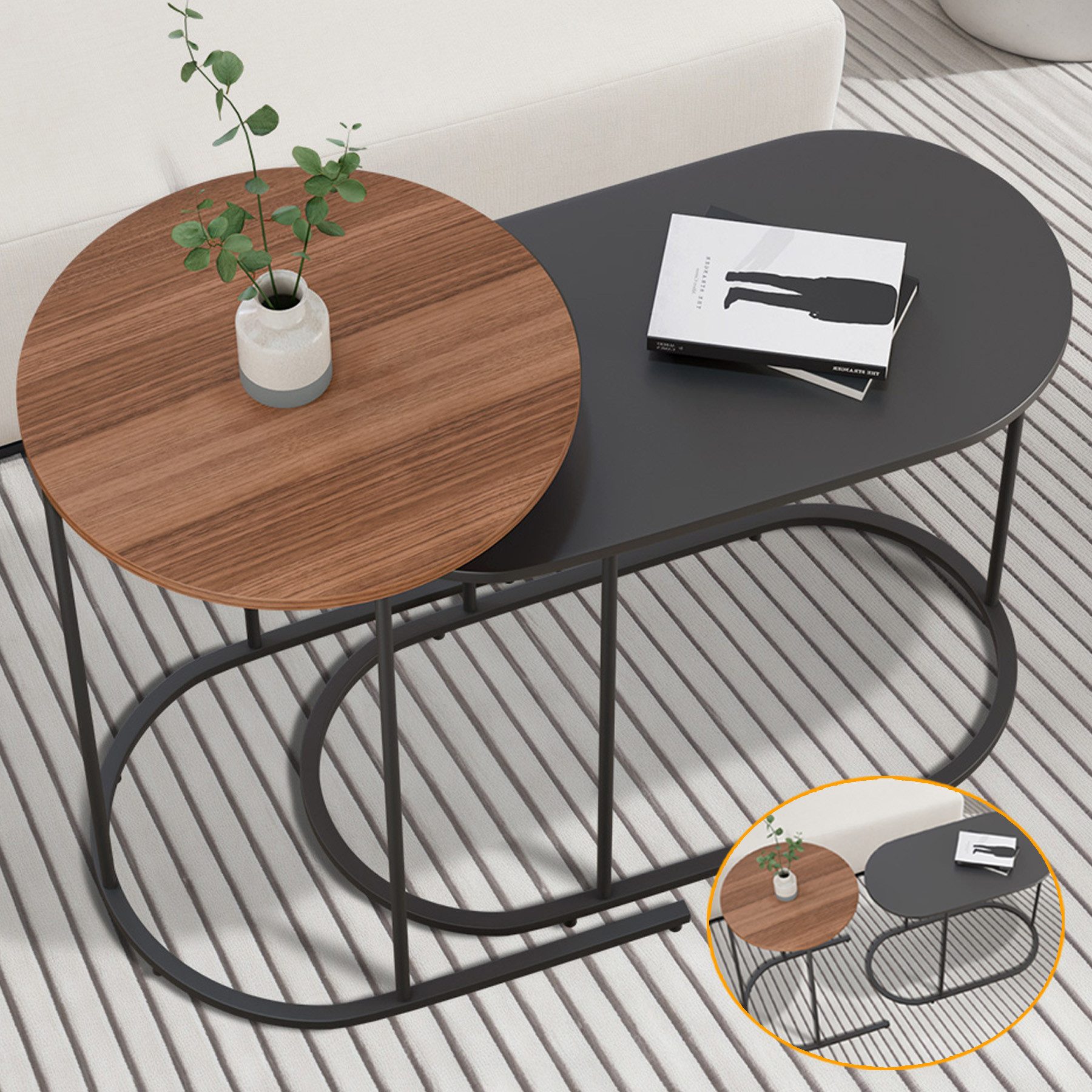 Simloveve Couchtisch Beistelltisch 2er Set Satztisch günstig online kaufen