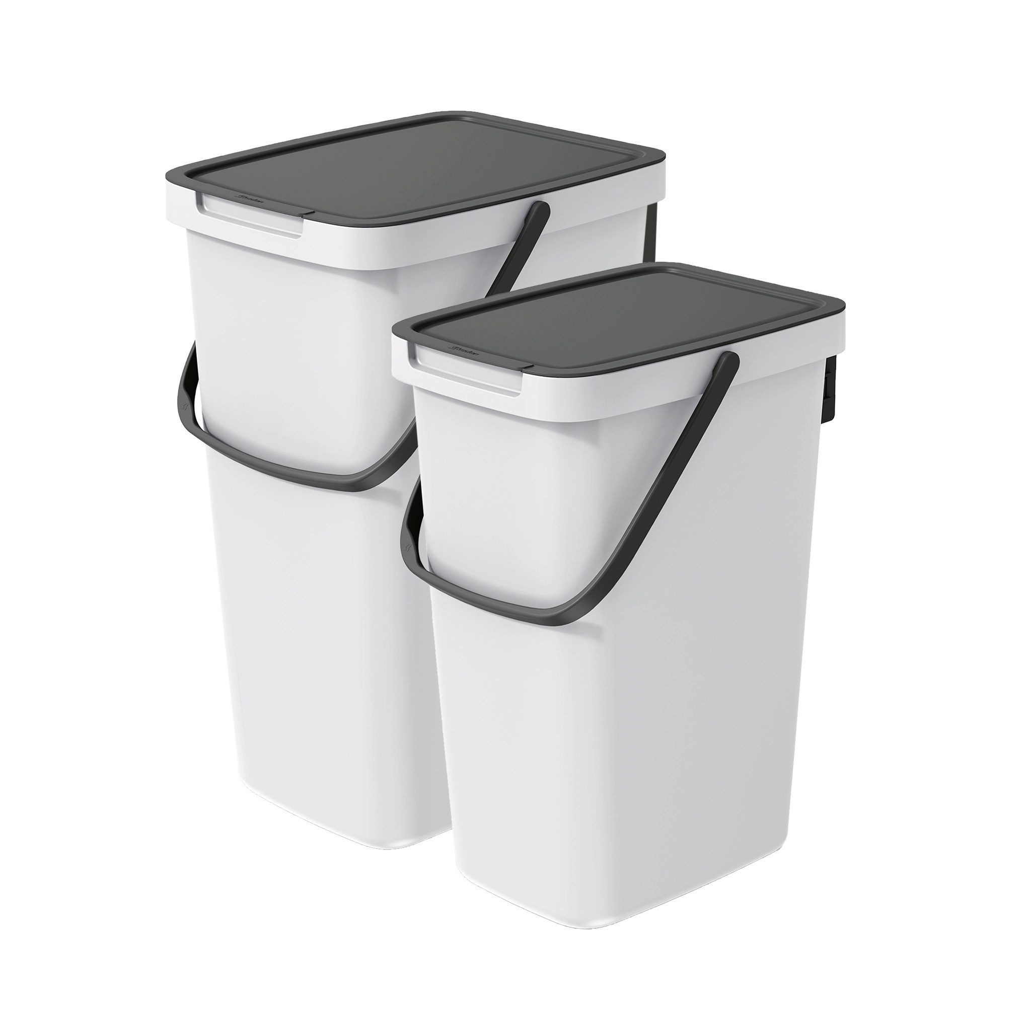 Mülleimer Q-SYSTEMA Abfalleimer-Set 12 Liter + 20 Liter