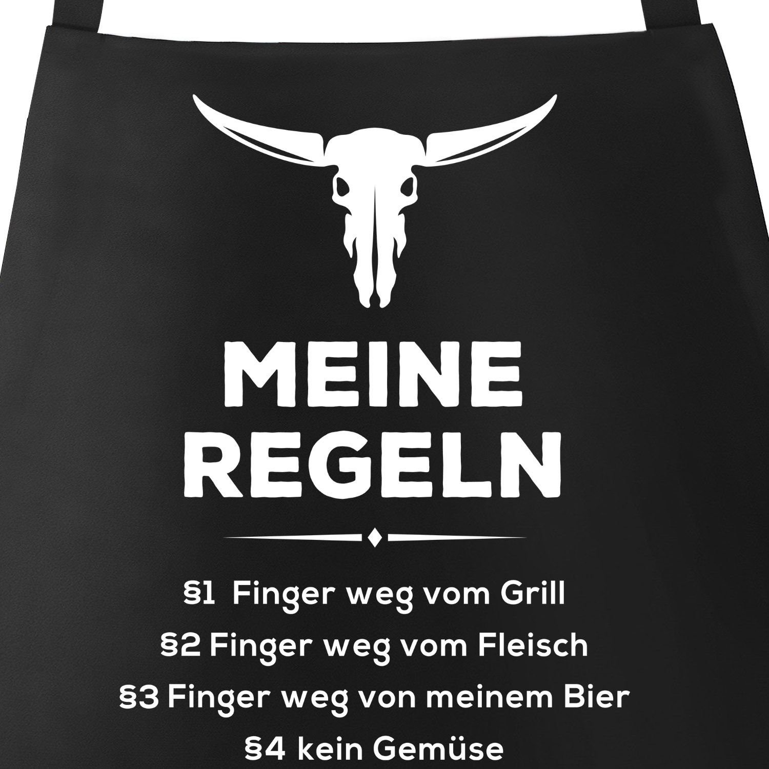 MoonWorks Grillschürze Grill-Schürze mit Spruch Meine Grill-Regeln Moonworks®, mit kreativem Aufdruck