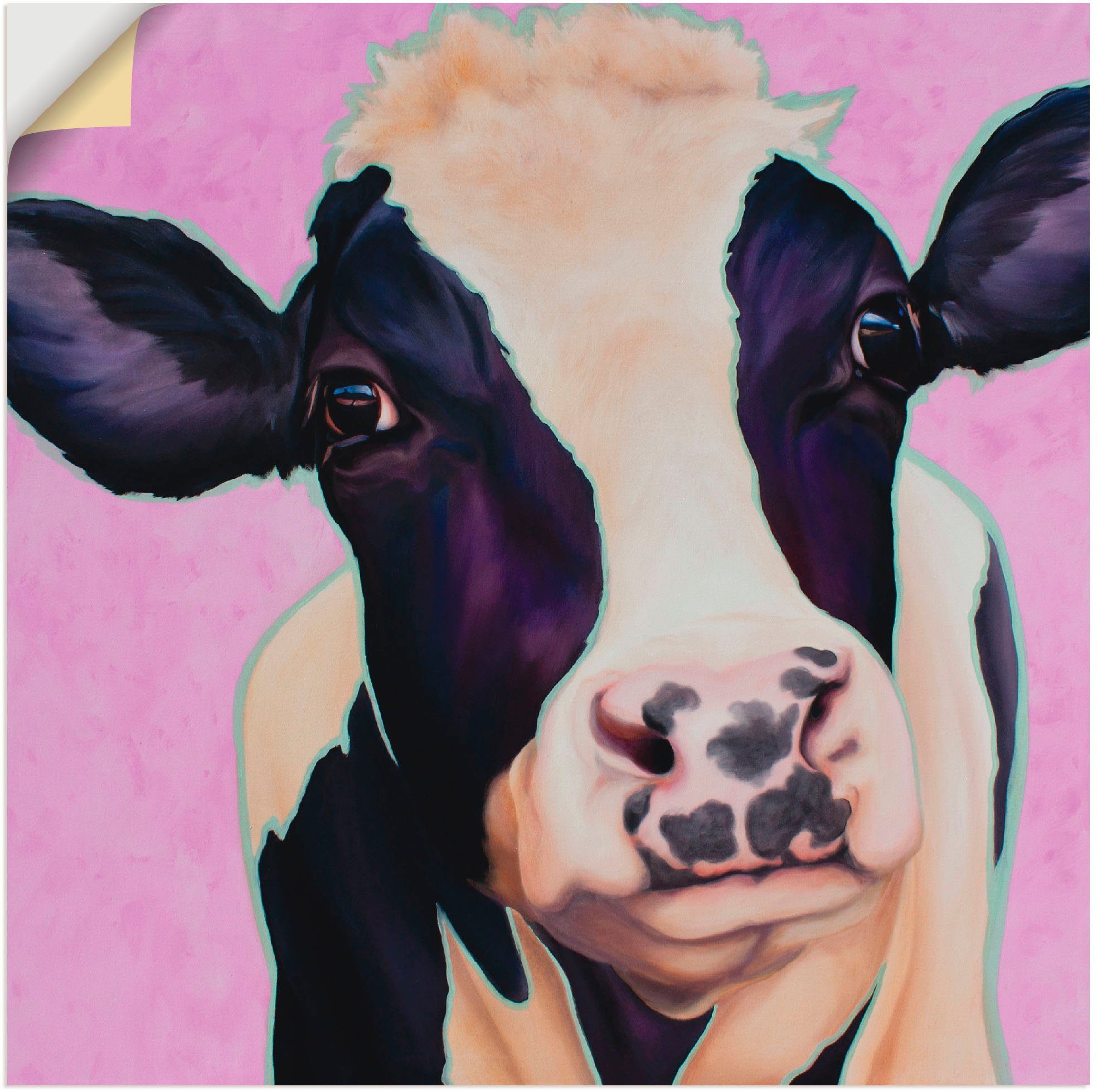 Artland Wandbild Kuh Lotte, Haustiere versch. als oder in Leinwandbild, (1 St), Poster Größen Wandaufkleber