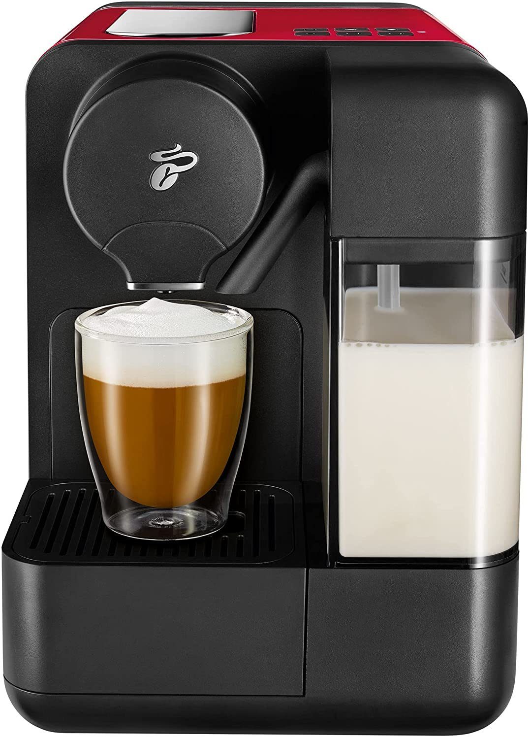 Tchibo Kapsel-/Kaffeepadmaschine Cafissimo inkl. rot 3 1,2L Kapseln "milk" Kapselmaschine in integriertem mit Sorten Milchsystem, 3