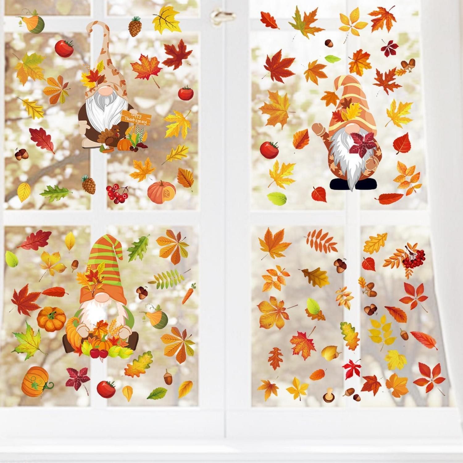 LuxusKollektion Fensterbild 6er Set Fensterbilder Herbst Deko