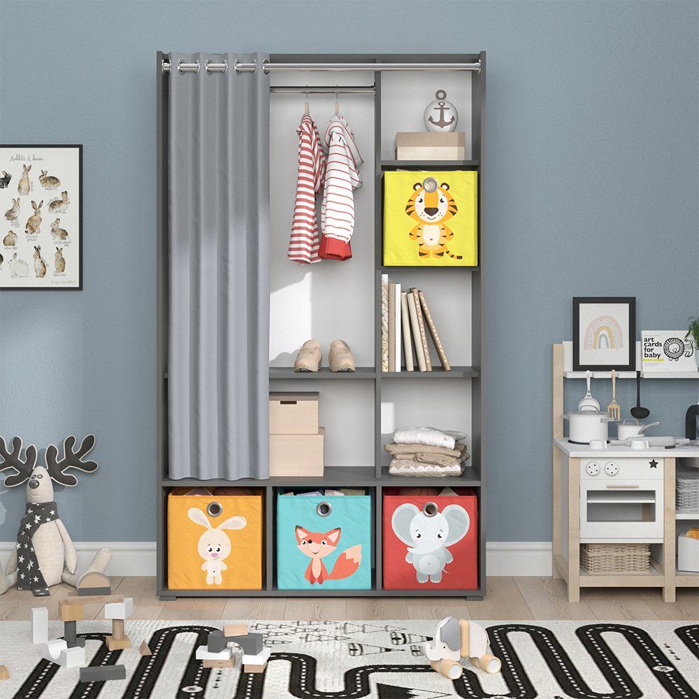 Vicco Kleiderschrank Luigi, Grau, 105.8 x günstig online kaufen
