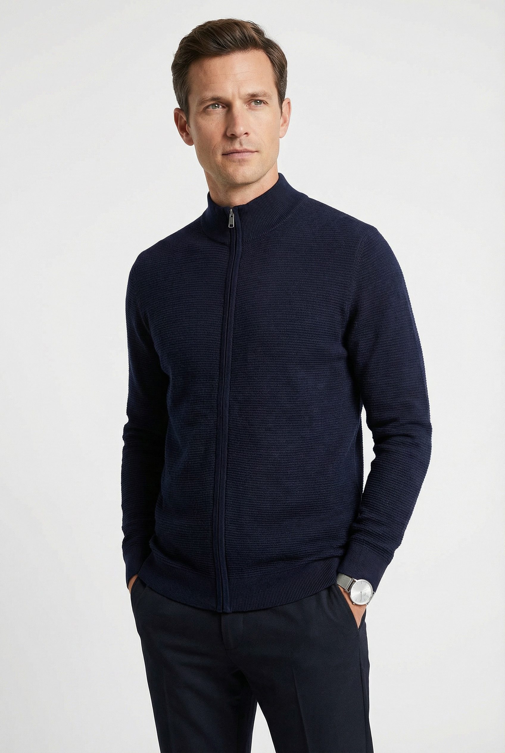 OLYMP Strickjacke Stehkragen, regular fit
