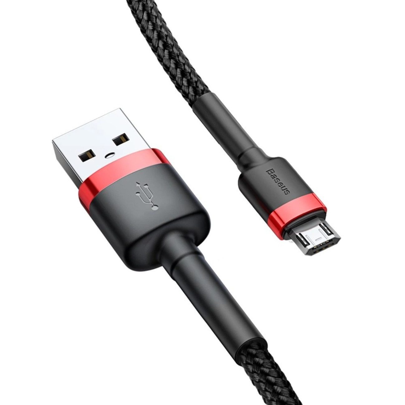 Baseus Cafule USB-Kabel, Micro-USB (300 cm), Strapazierfähiges 3m Kabel mit Nylongeflecht und Klettverschluss
