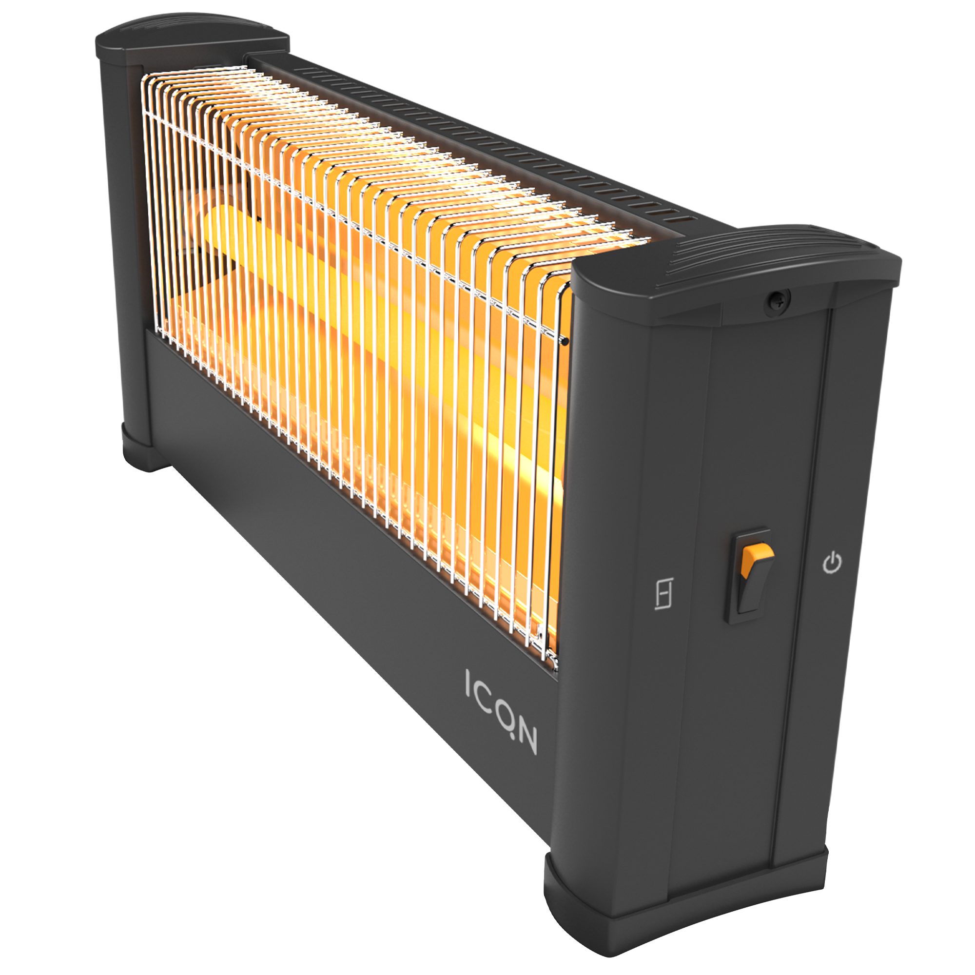 ICQN Heizstrahler Infrarot Standheizstrahler für Büro oder Haus, 135 Zentimeter Kabel, 900 W, Für Räume bis 9m², IP20, Elektroheizung, IQ.0900.APW