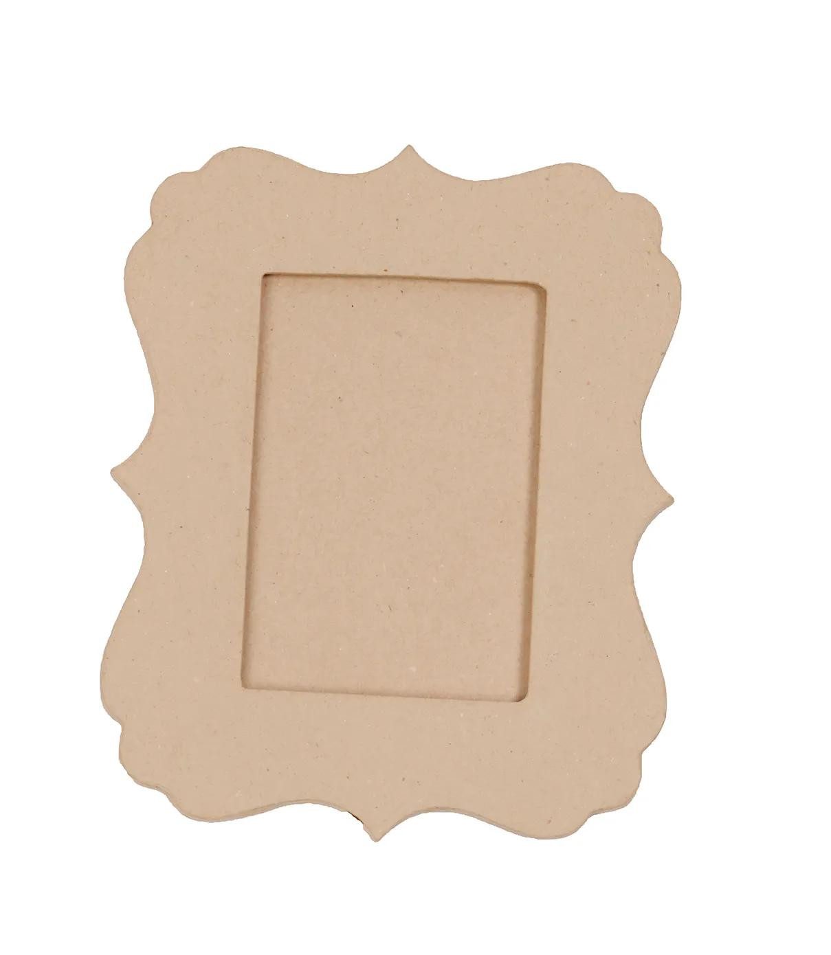 Papierdekoration 2x Braunes Pappmaché, Rahmen Ornament 1X20X25cm - Kartonbraun CD014O