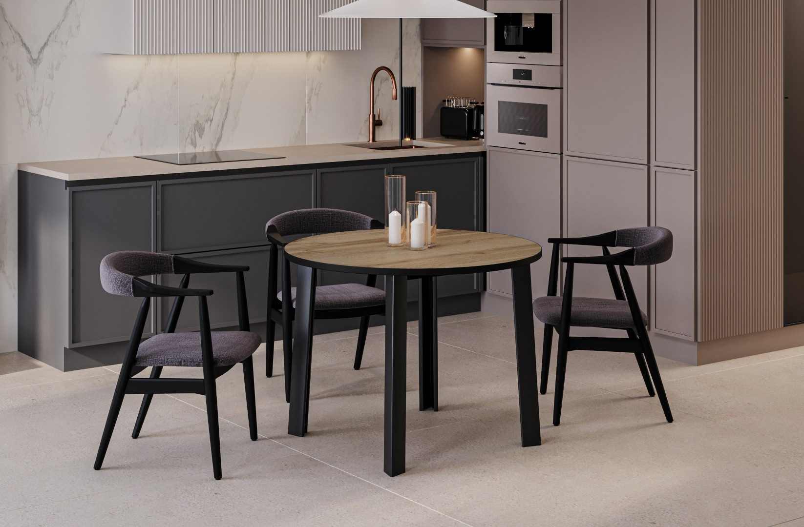 Endo-Moebel Esstisch Esstisch Wenus rund, Metallgestell, günstig online kaufen