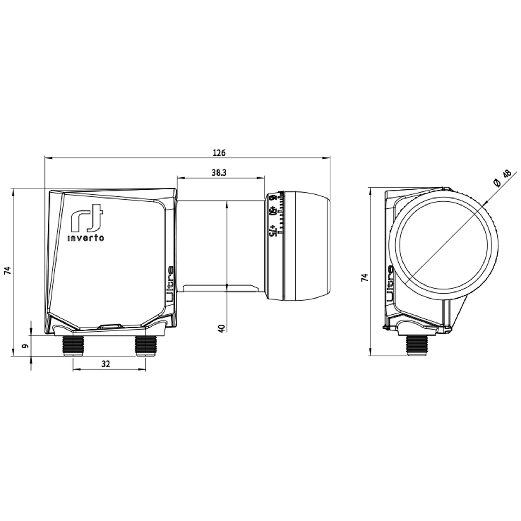 Inverto Twin ULTRA High-Gain Low Noise 40mm PLL LNB Universal-Twin-LNB