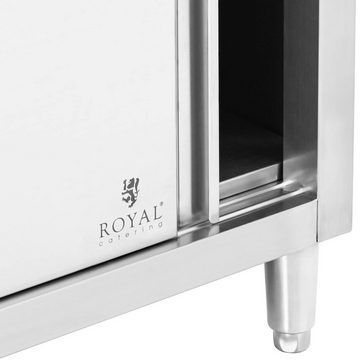 Royal Catering Arbeitstisch Arbeitsschrank Edelstahl 140 x 60 cm 500 kg mit Schneidplatte