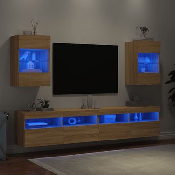 vidaXL TV-Schrank TV-Wandschränke mit LED-Leuchten 2 Stk Sonoma-Eiche