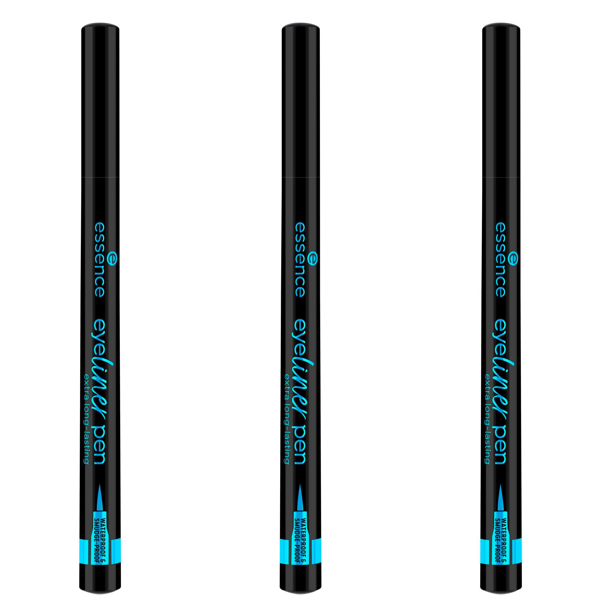 Essence Eyeliner eyeliner pen extra long-lasting WATERPROOF & SMUDGE-PROOF, 3-tlg.