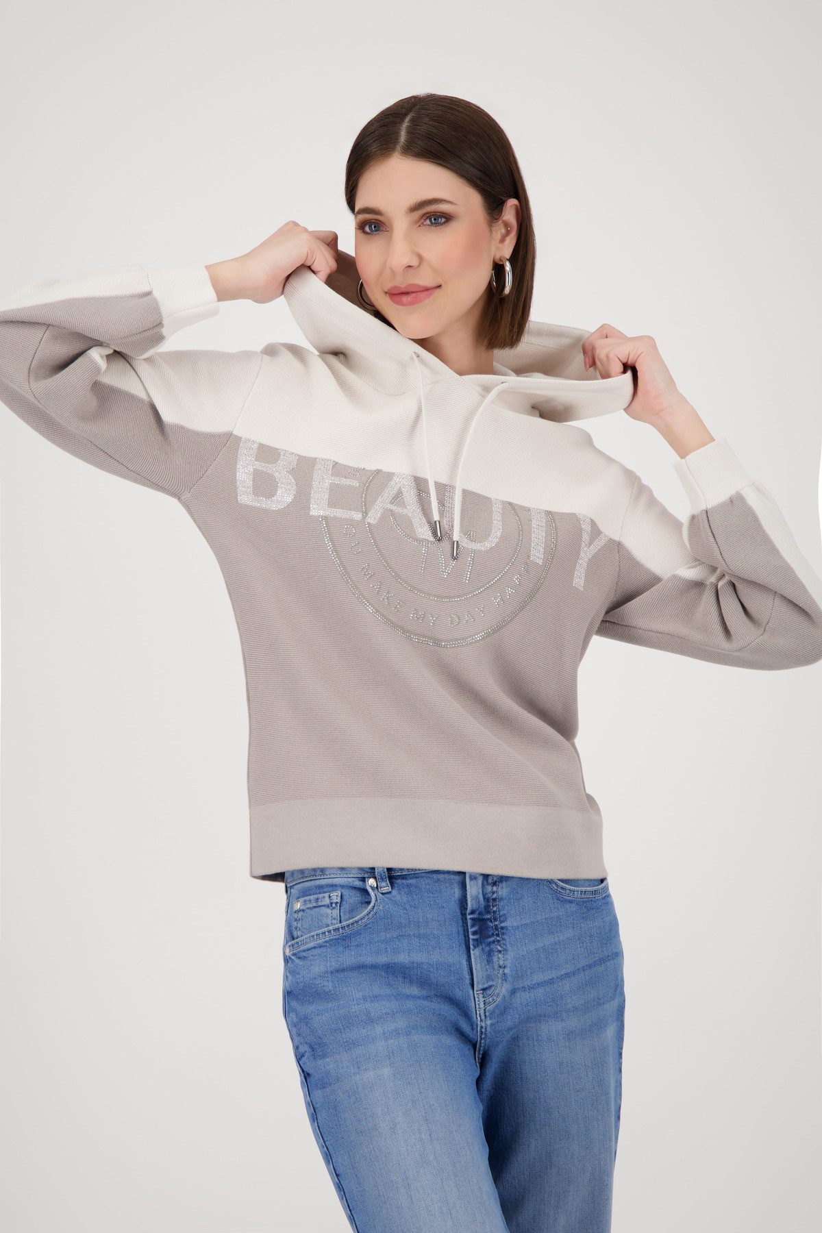 Monari Kapuzenpullover Pullover Beauty Colorblock Mit Rundhalsausschnitt günstig online kaufen