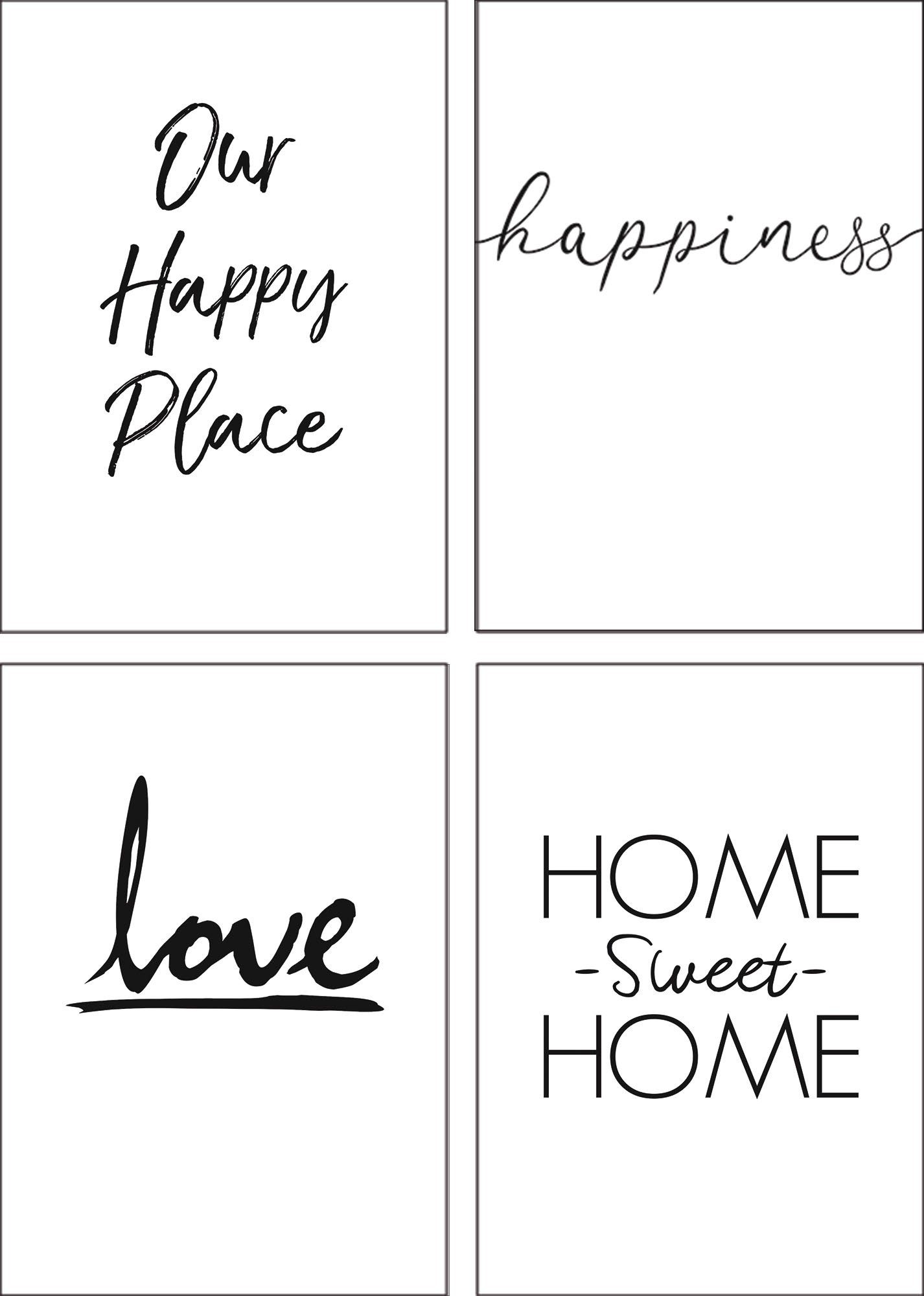 Artland Poster Glück Liebe Trautes Heim Glück allein, Sprüche & Texte