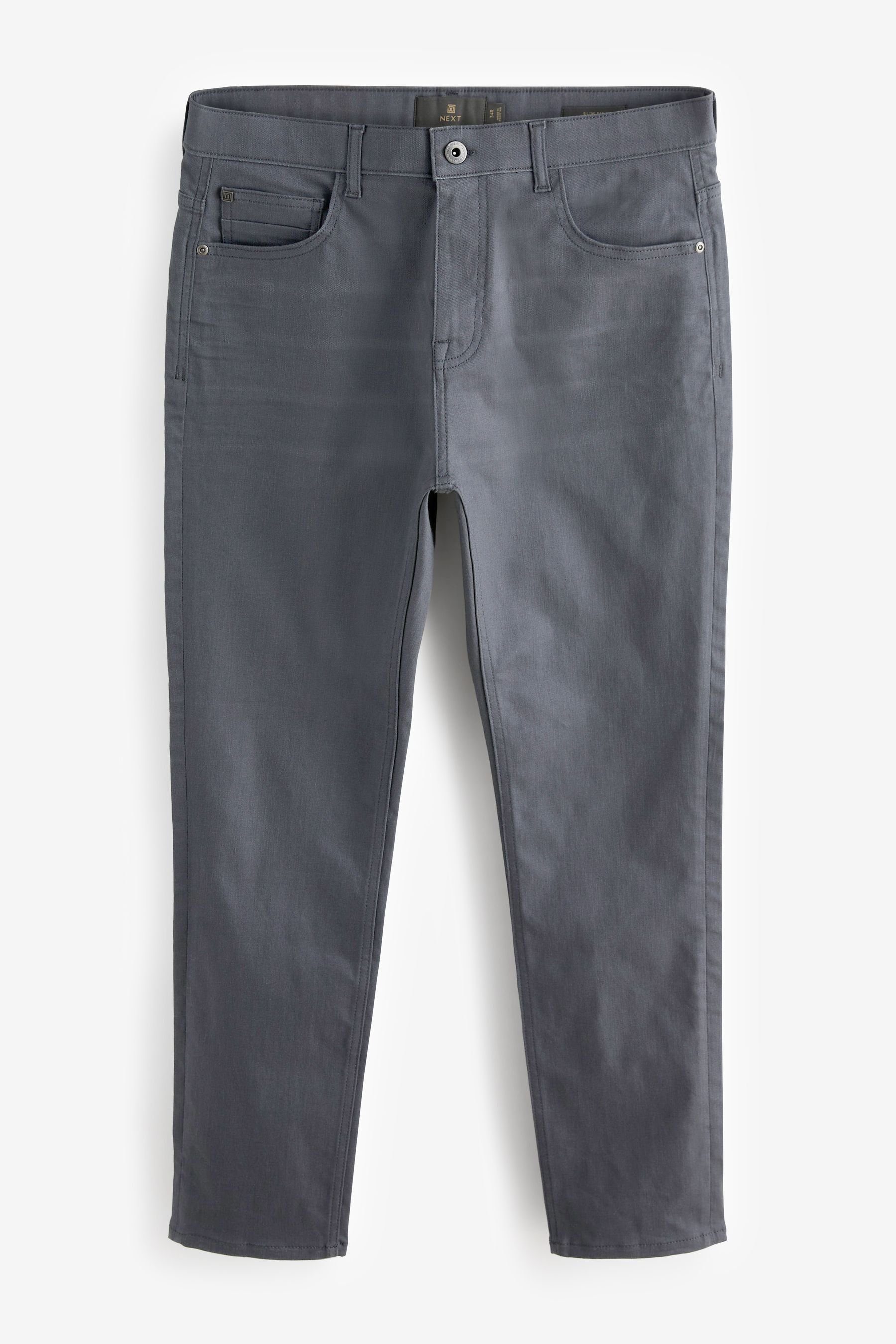 Fit aus Slim-fit-Jeans Next (1-tlg) Grey Premium-Jeans Stoff Slim schwerem Coated