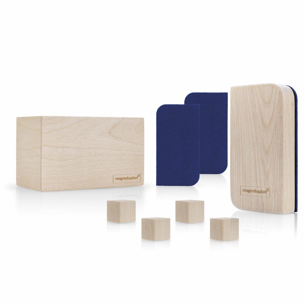 magnetoplan® Anzeigetafel Magnetoplan Whiteboard Essentials Kit Wood Series - 8 Teile (1-St)
