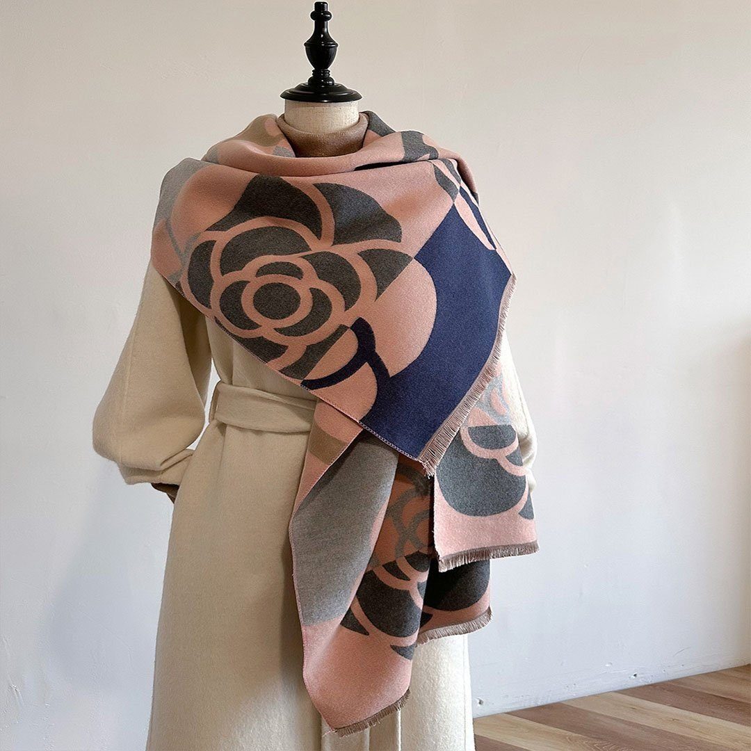 Damenschal Schal als Rosa beidseitig tragbar) verwendbar, (vielseitiger Halstuch AUKUU Schal, Beidseitig Schal warmer