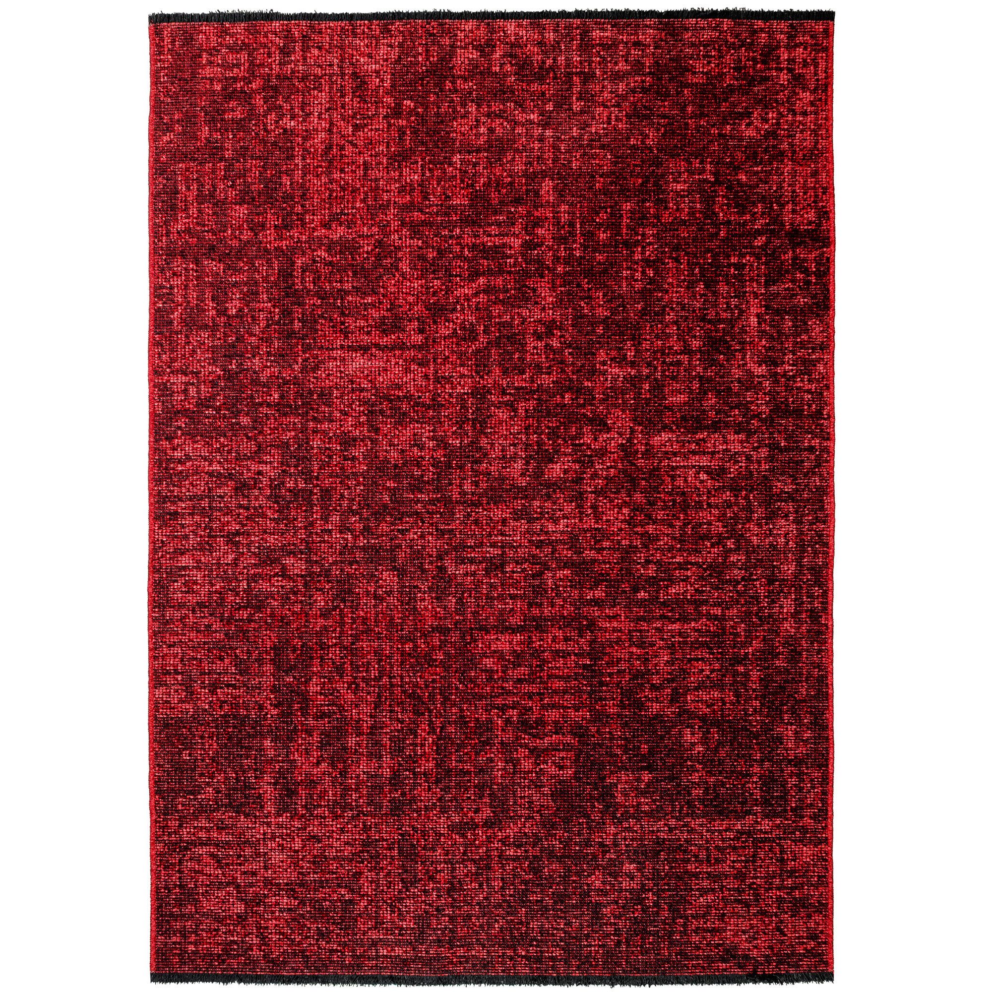 KADIMA DESIGN Wollteppich Kurzflor Teppich KOFEL Baumwolle Uni Waschbar Läufer Flur Küche, Läufer, Höhe: 9 mm, Rot, 80x150 cm, Modern Esszimmerteppich Einfarbig – Bild 2 von 5
