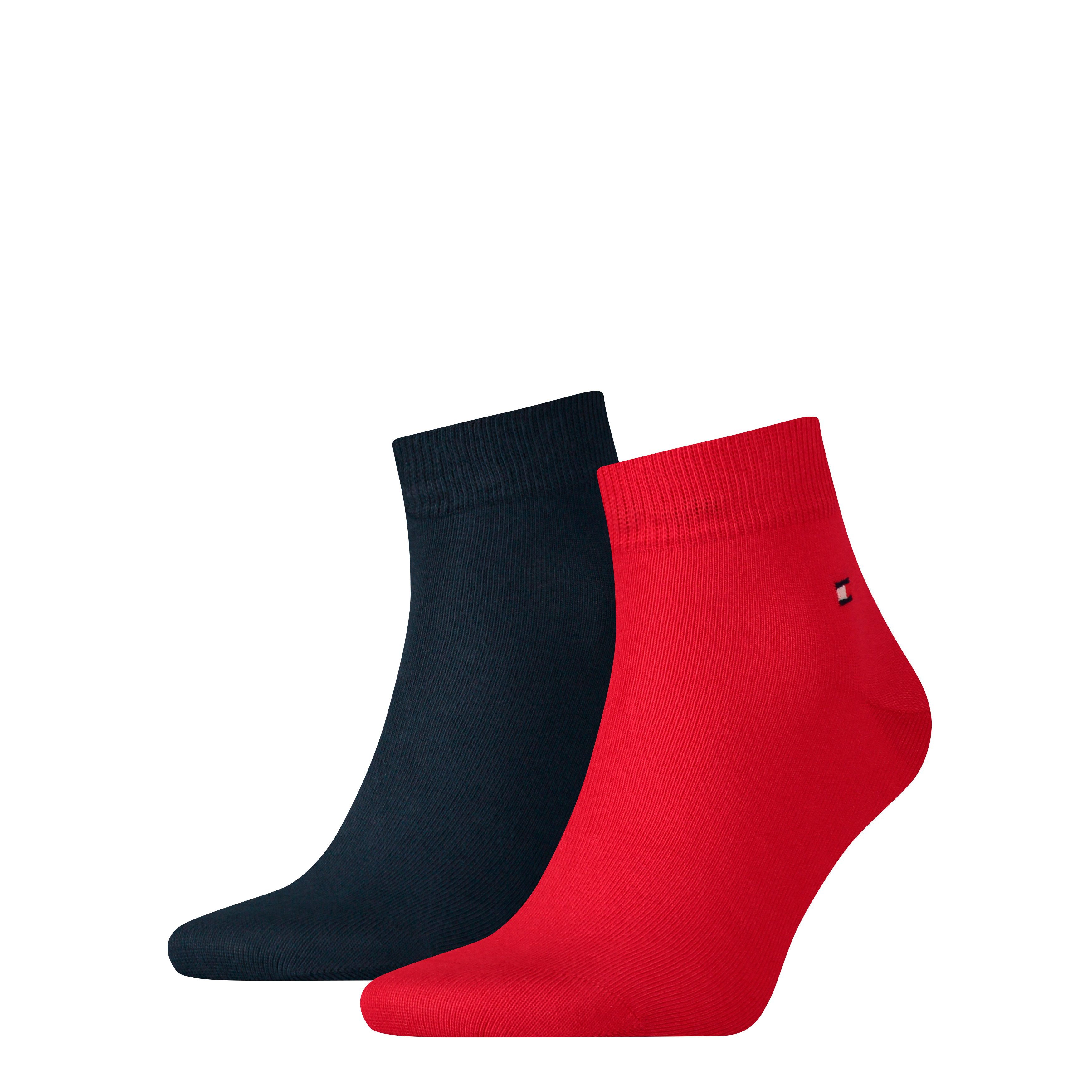 Tommy Hilfiger Kurzsocken TH MEN QUARTER 2P (2 Paar) weicher, elastischer Rippenbund, klassisches Tommy Hilfiger Logo