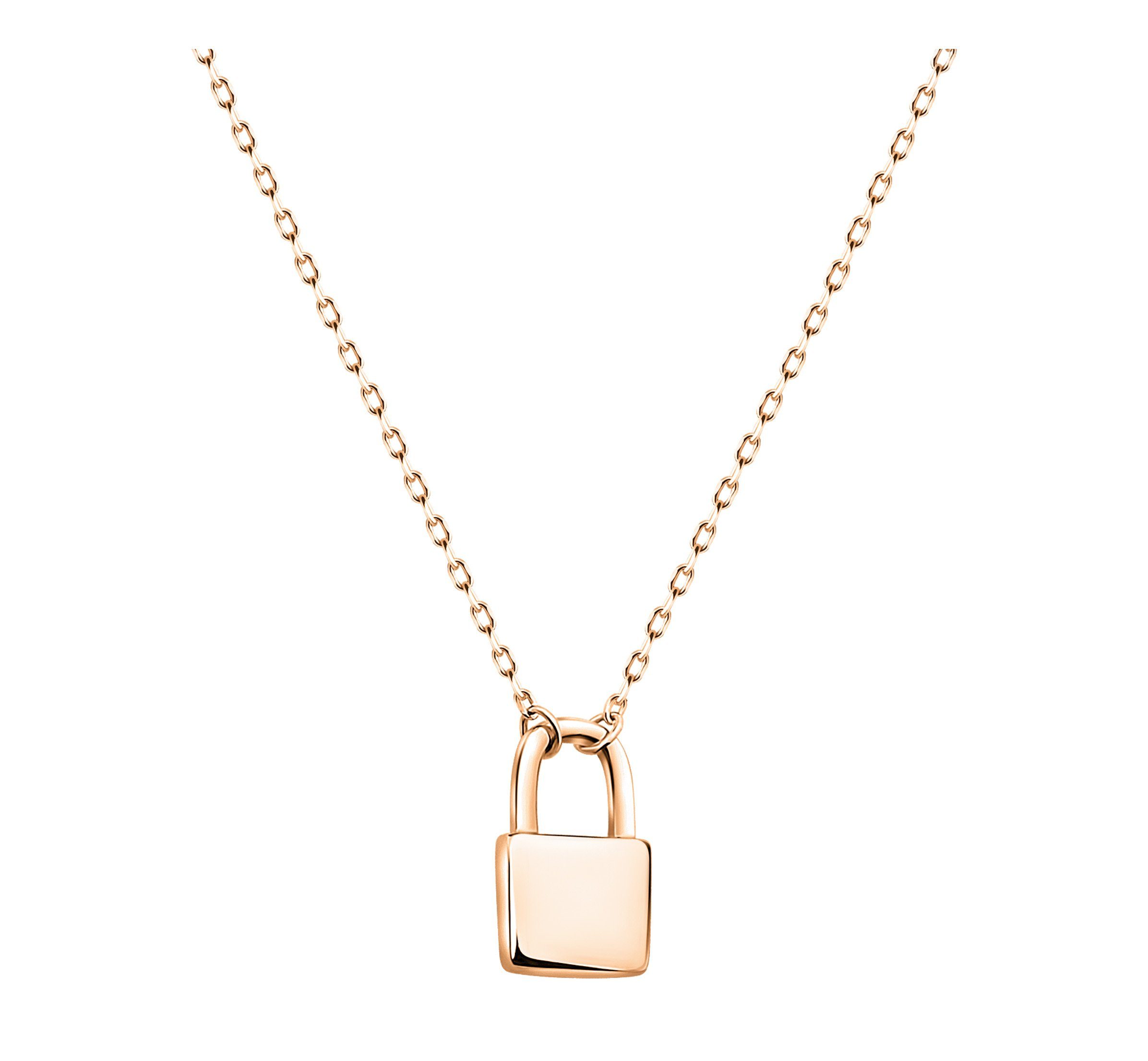 Sofia Milani Kette mit Anhänger Sicherheitsschloss (No information, No information), 925 Silber Damen Schmuck - N0373
