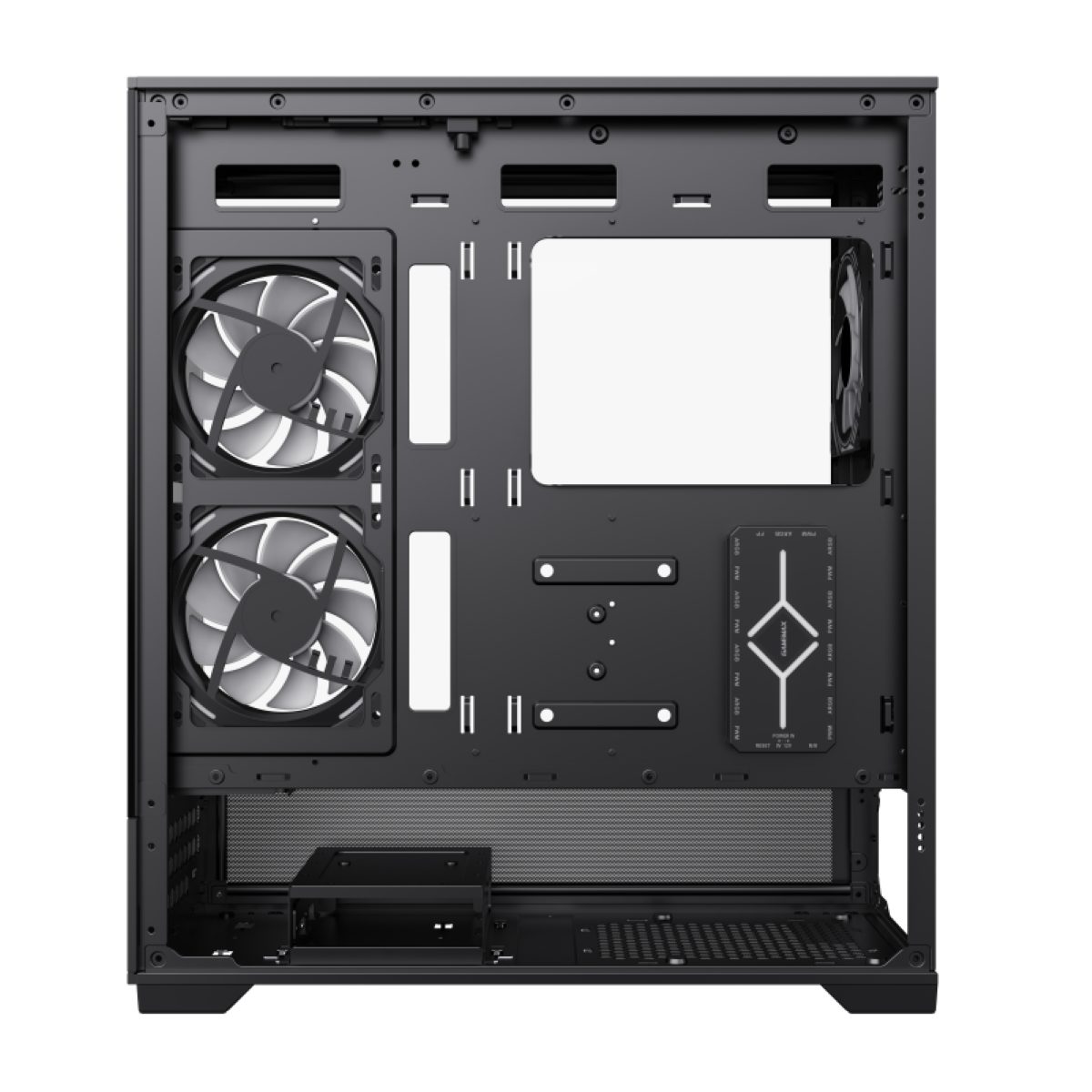 GAMEMAX Gaming-Gehäuse VISTA AB, Mid Tower, ohne Netzteil, E-ATX, (1x USB 3.0, 1x USB2.1, 1x Type-C Gen1 USB/Combo Audio), 2 Seiten gehärtetes Glas