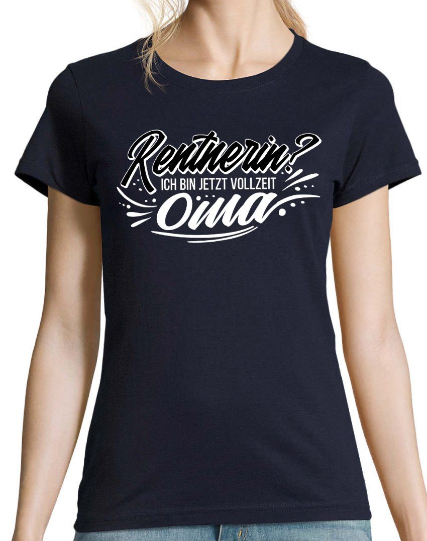 Navy Bin T-Shirt Shirt Rentnerin? Damen Jetzt Print Designz Vollzeitoma Youth modischem Ich Mit