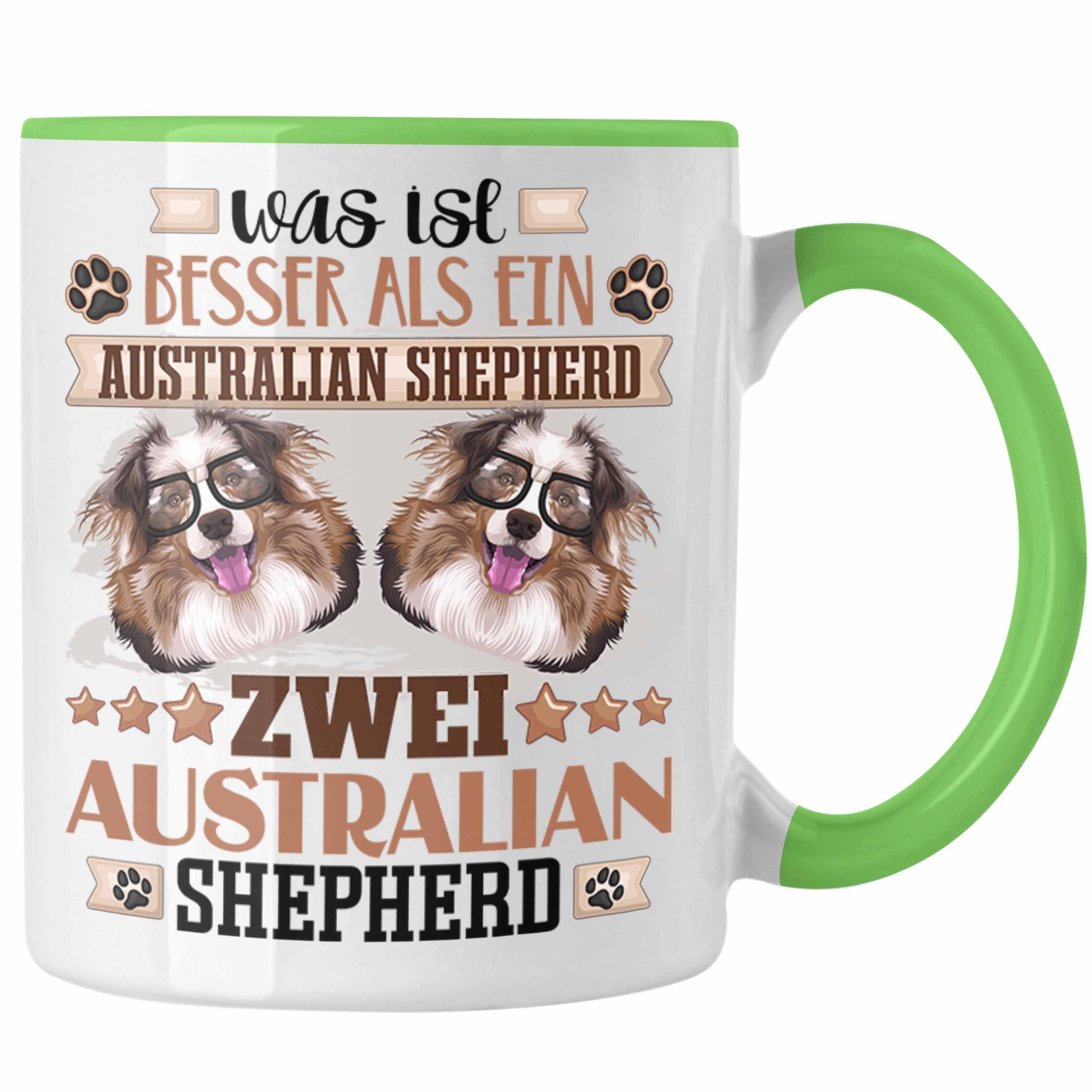 Tasse Geschenkid Tasse Besitzer Spruch Trendation Lustiger Geschenk Shepherd Grün Australian