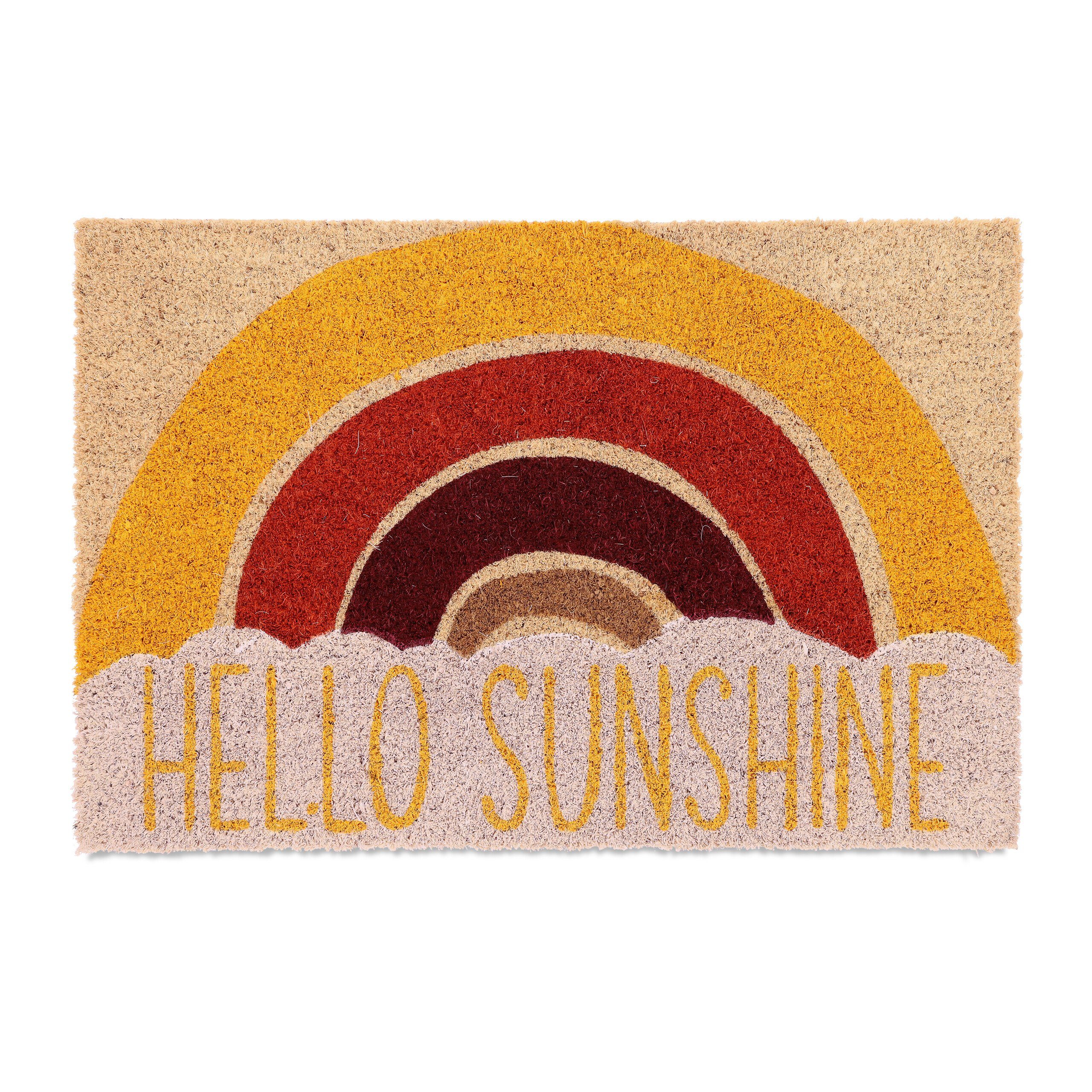 relaxdays Fußmatte Kokos Fußmatte "Hello Sunshine", Höhe: 20 mm günstig online kaufen