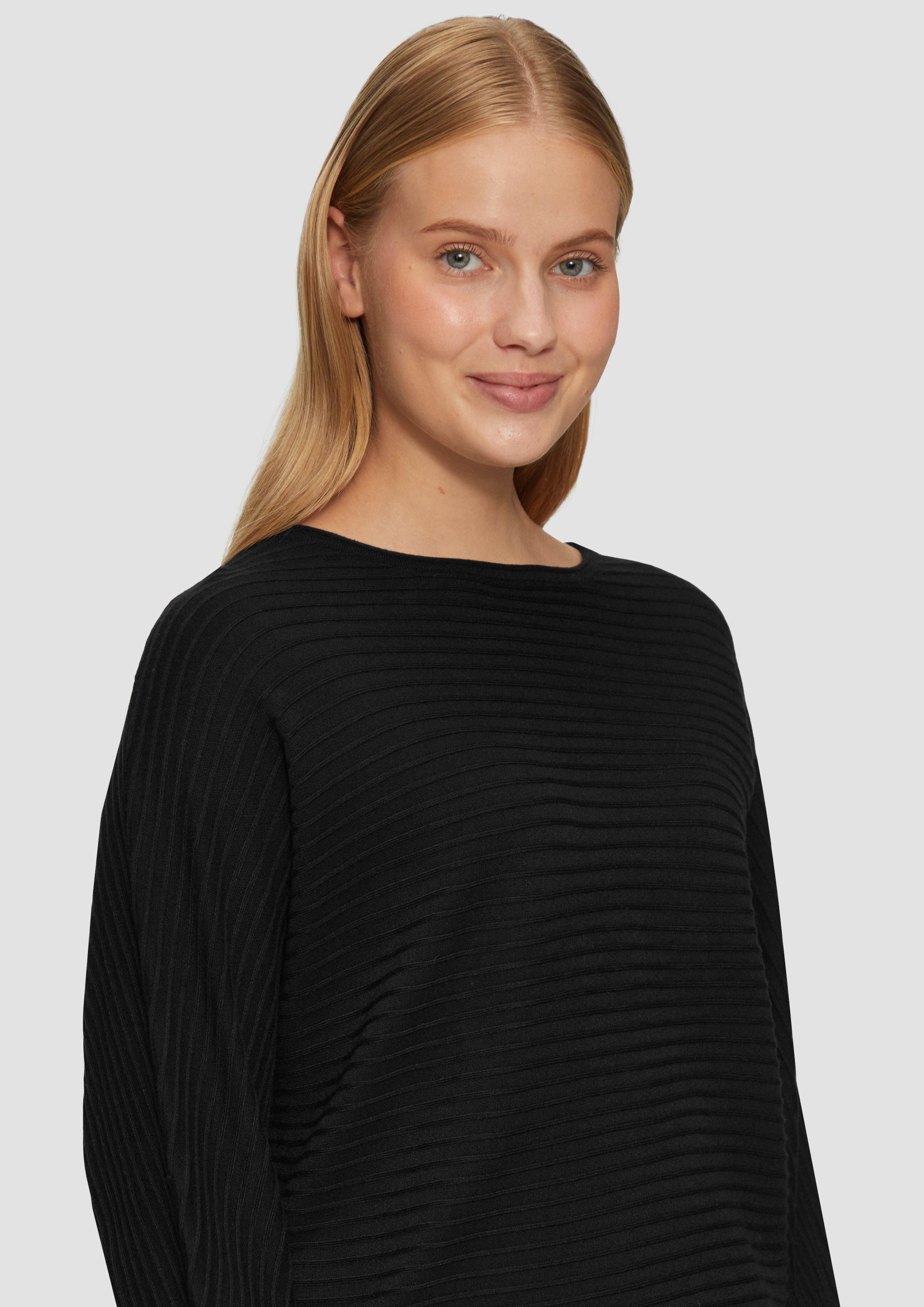 s.Oliver Strickpullover Strukturierter Strickpullover mit Fledermausärmeln günstig online kaufen