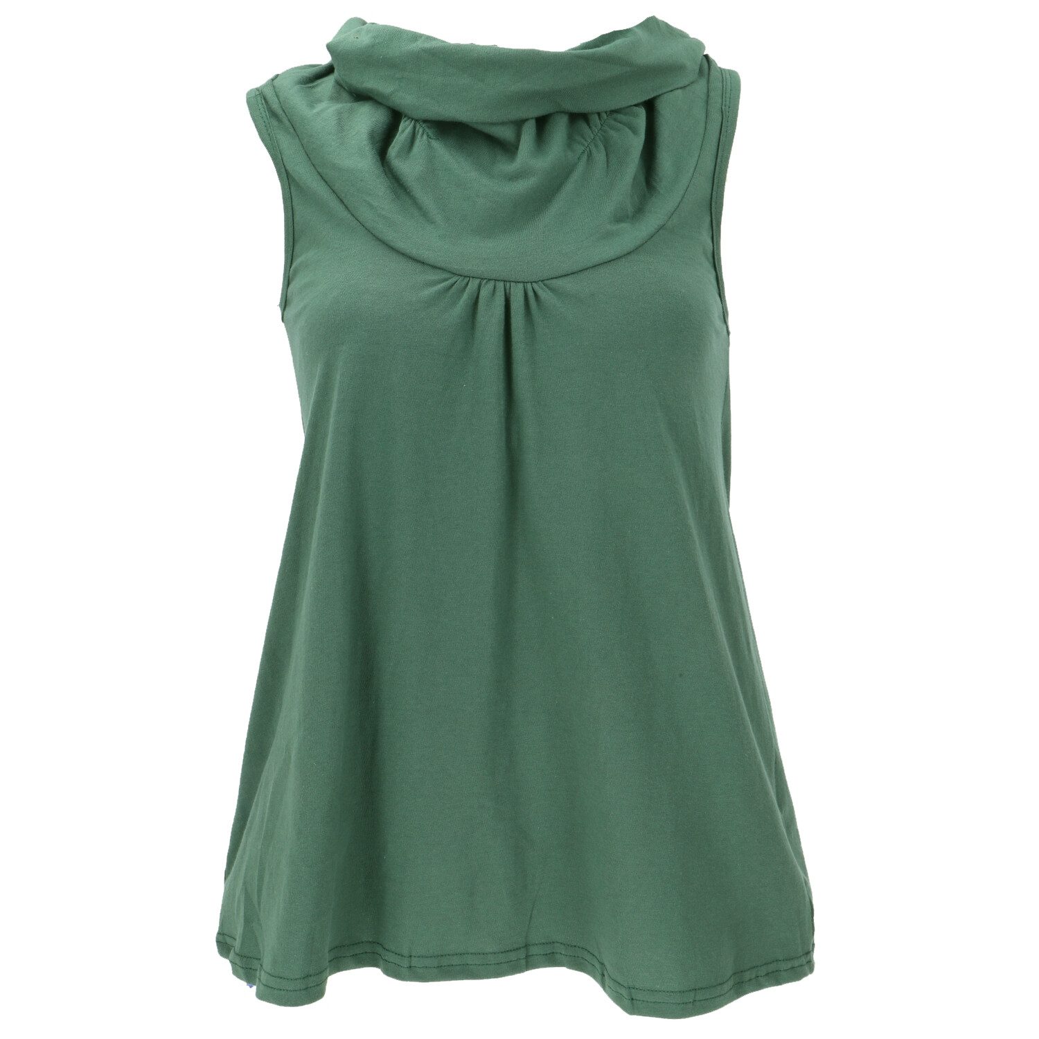 Guru-Shop T-Shirt Loose fit Top mit Schalkragen, A Linien Boho.. Festival, Retro, alternative Bekleidung