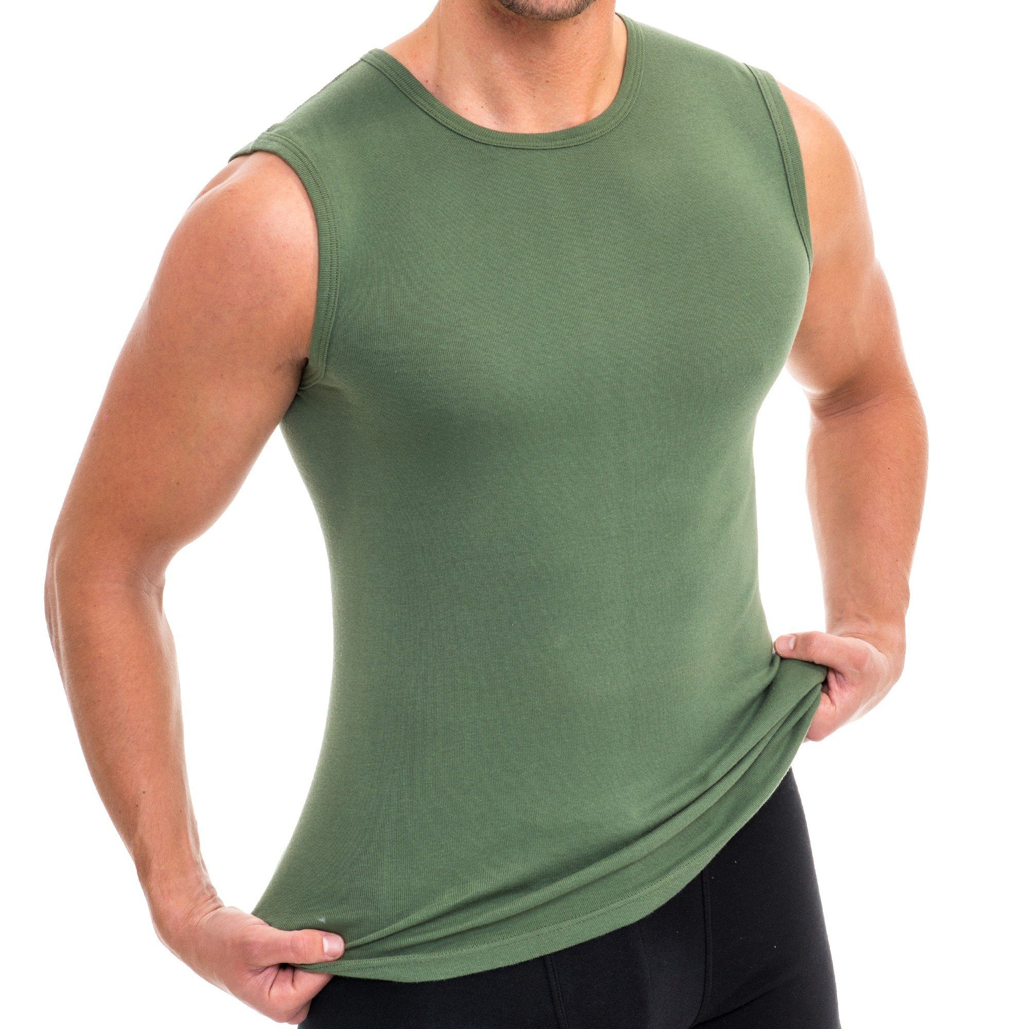 HERMKO Achseltop 3040 Herren Muskelshirt aus 100% Biobaumwolle, Unterhemd Vest Rundhals