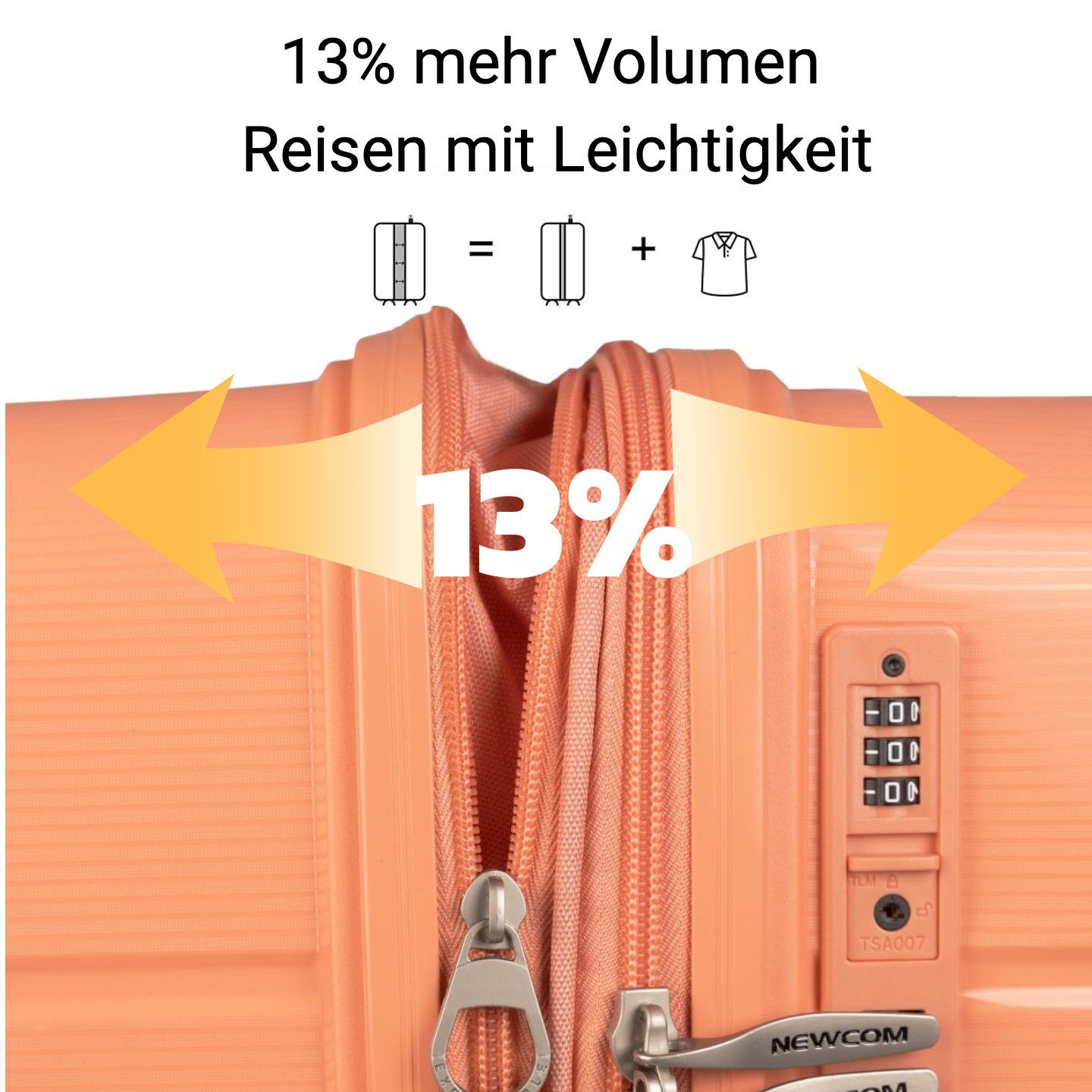 NEWCOM Trolleyset Hartschalenkoffer Set M/L/XL aus PP-Polypropylen, Erweite günstig online kaufen