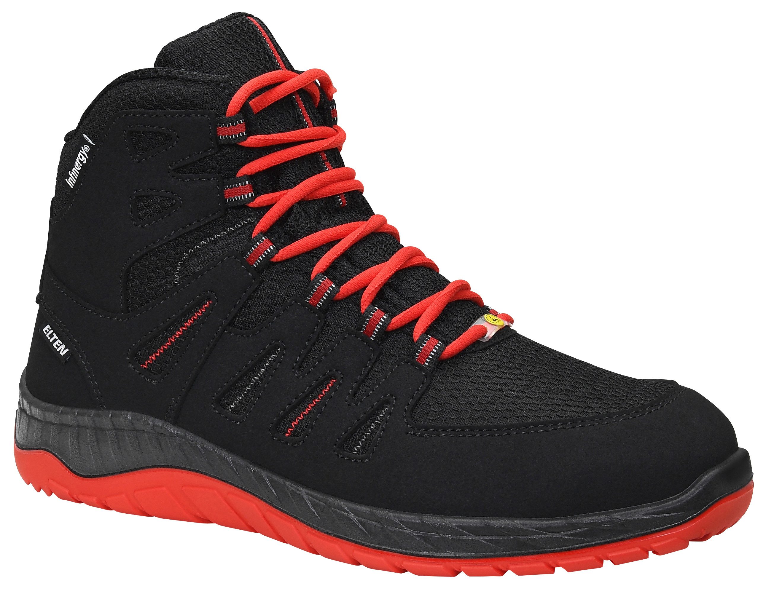 ELTEN MADDOX black-red Mid ESD S3S Sicherheitsstiefel (Schuhkarton, Paar)