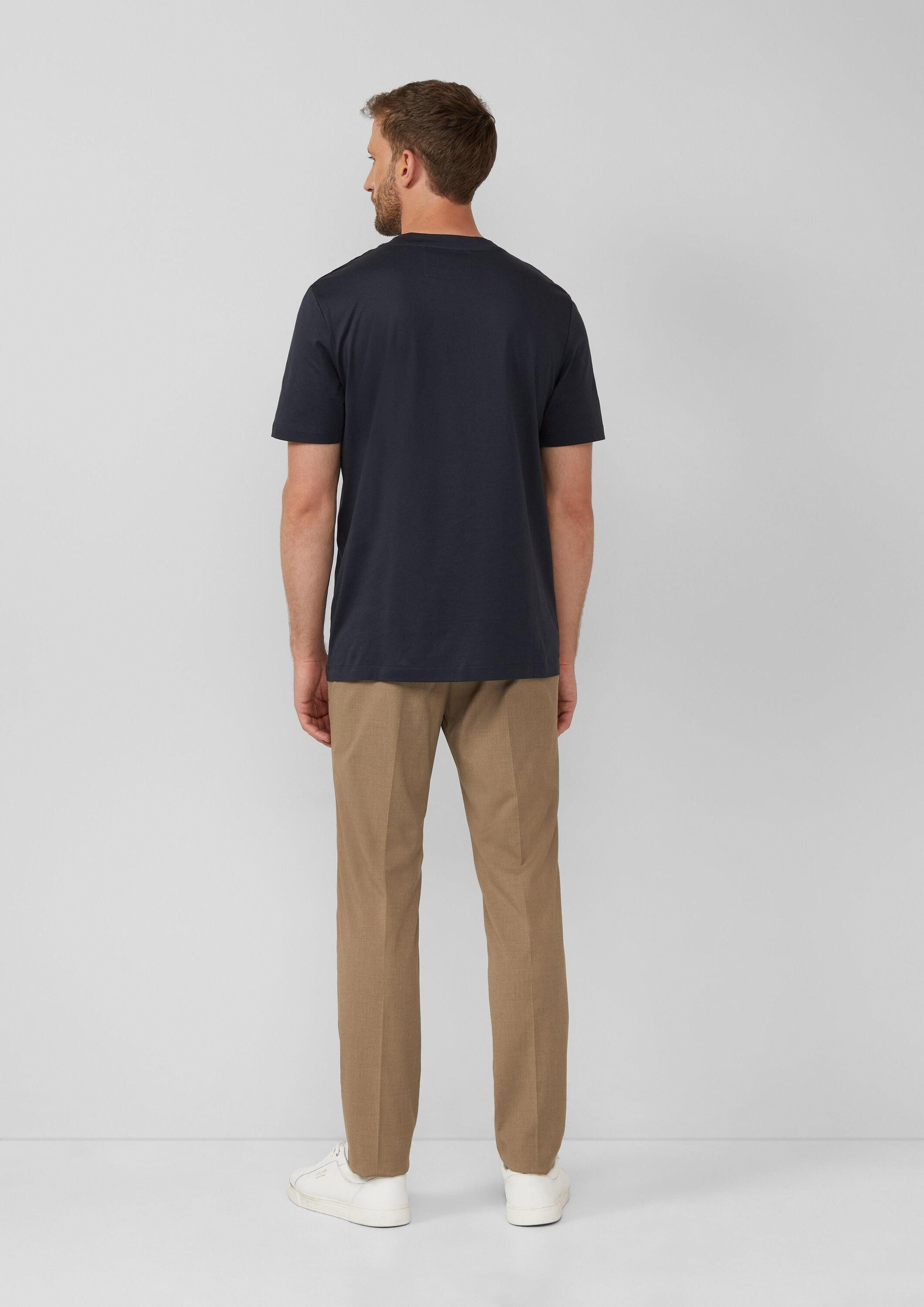 s.Oliver Kurzarmshirt T-Shirt T-Shirt aus merzerisierter Baumwolle mit Logo-Detail