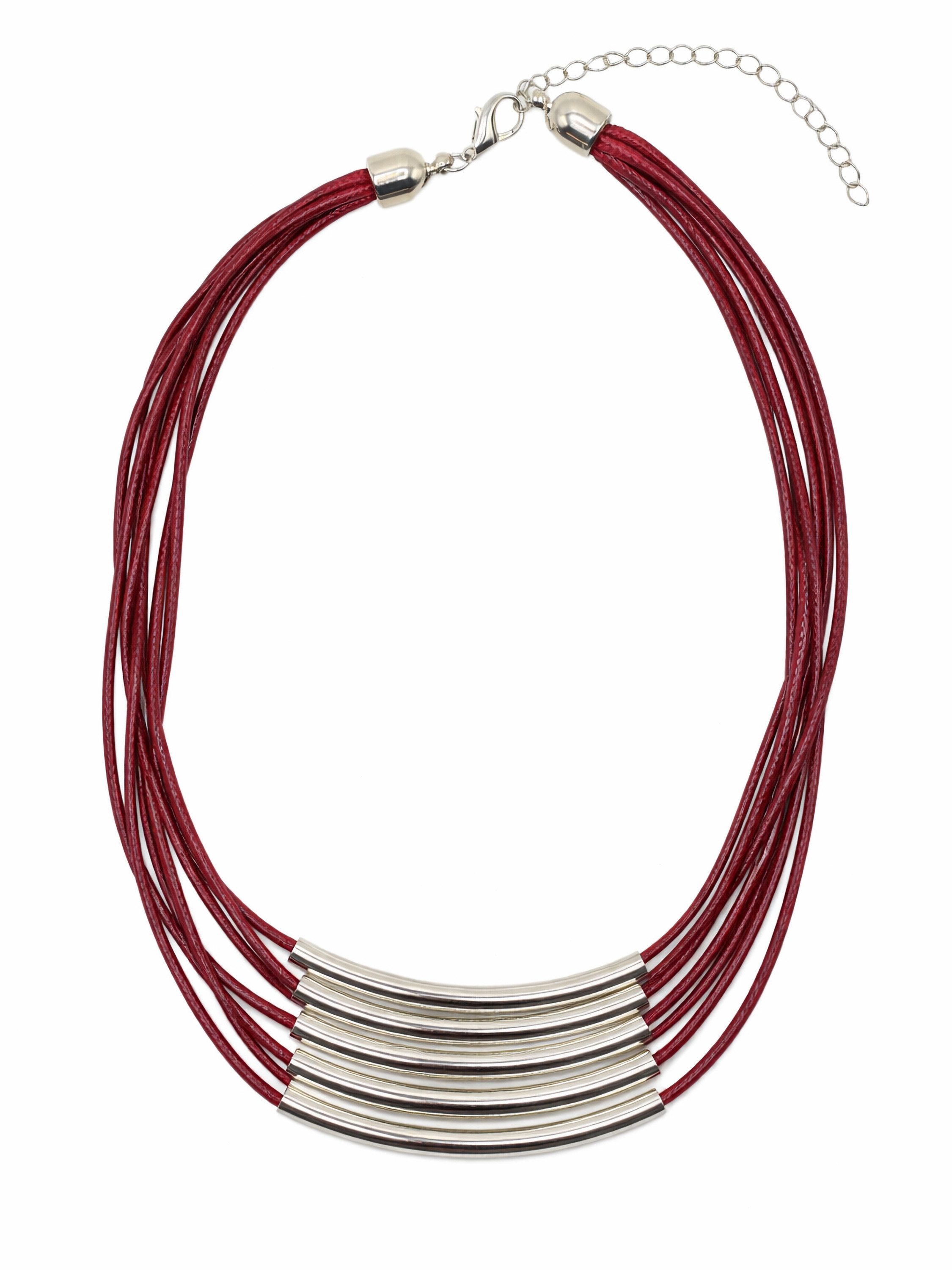 COLLEZIONE ALESSANDRO Kette mit Anhänger Elena, 6-reihige Kette aus feinen Bändern