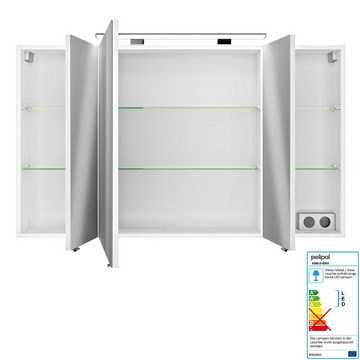 Lomadox Waschtisch-Set FES-4010-66, (Spar-Set, 0-St), weiß Waschtischunterschrank mit 144cm Keramikbecken 144/175/50cm