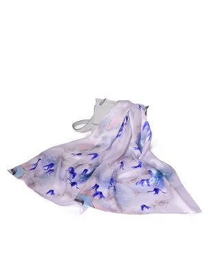 MayTree Seidenschal Magnolia Blau, 55 x 175 cm, leichter Damen-Schal,alljährig, (Stück), Seidentuch 100% Seide