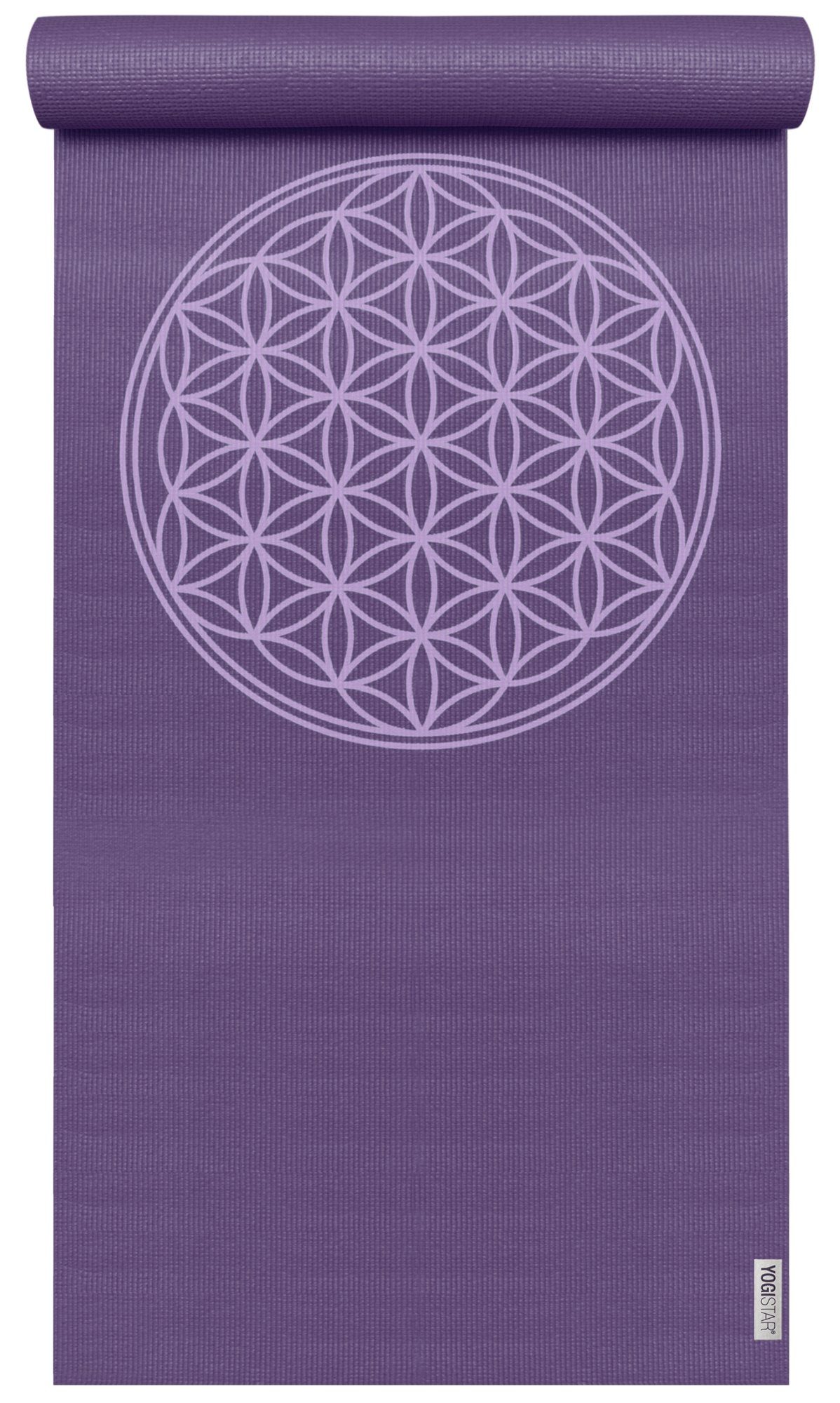 Yogistar Yogamatte Yogamatte Basic Flower of Life (Standard, 1-St., Standard), Yogamatte mit großem Aufdruck der Lebensblume.