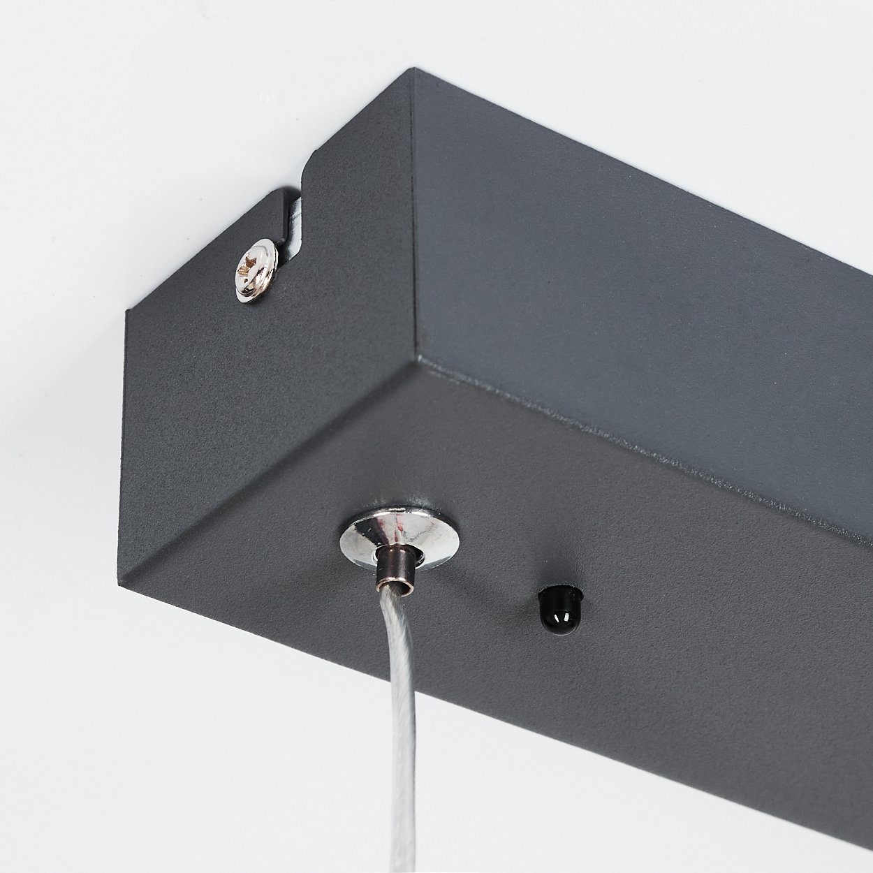hofstein Pendelleuchte »Atella« moderne Hängelampe aus Metall in Anthrazit, 2700 Kelvin, 1800 Lumen, längliche Hängeleuchte, dimmbar, Fernbedienung