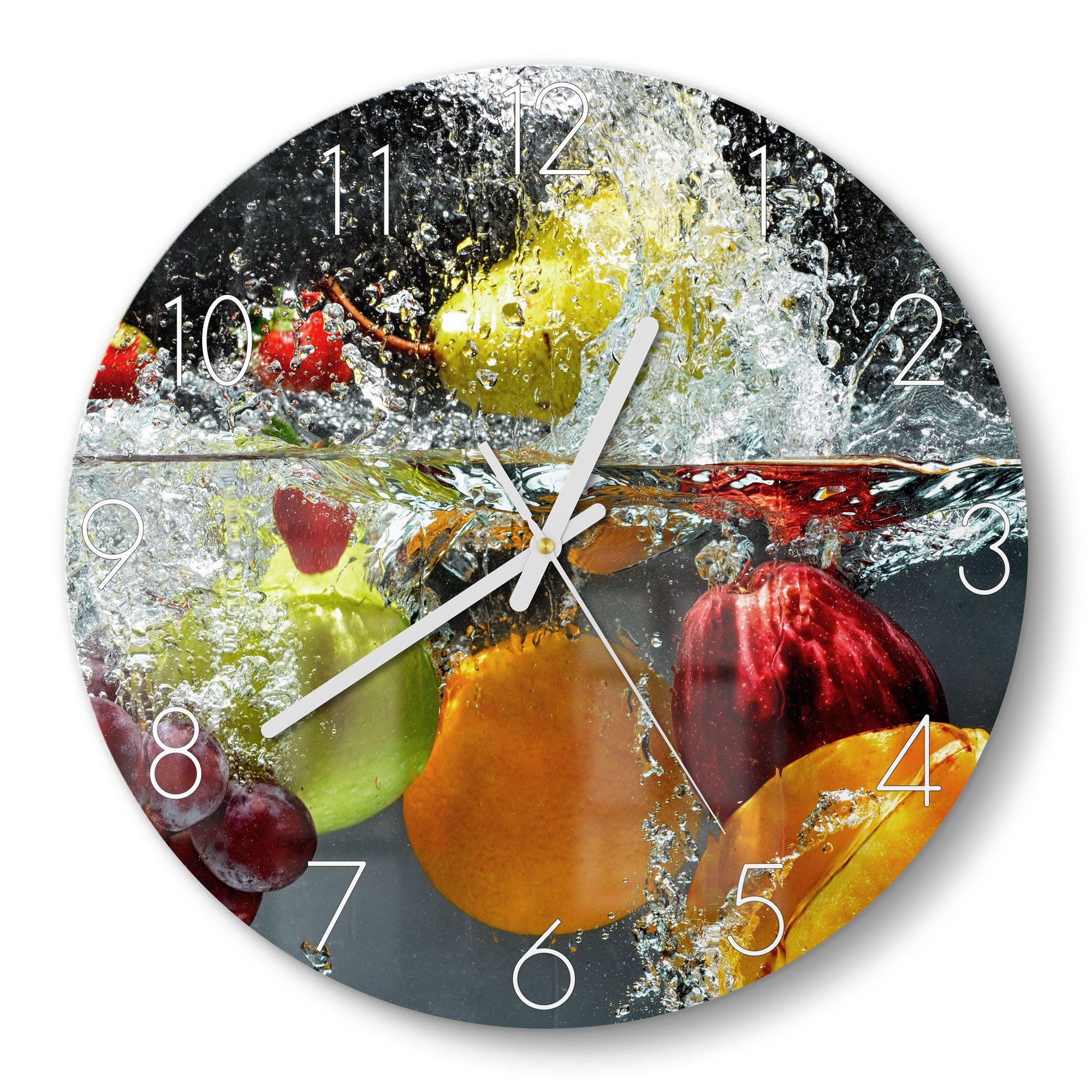 DEQORI Wanduhr 'Gemischtes Obst im Wasser' günstig online kaufen