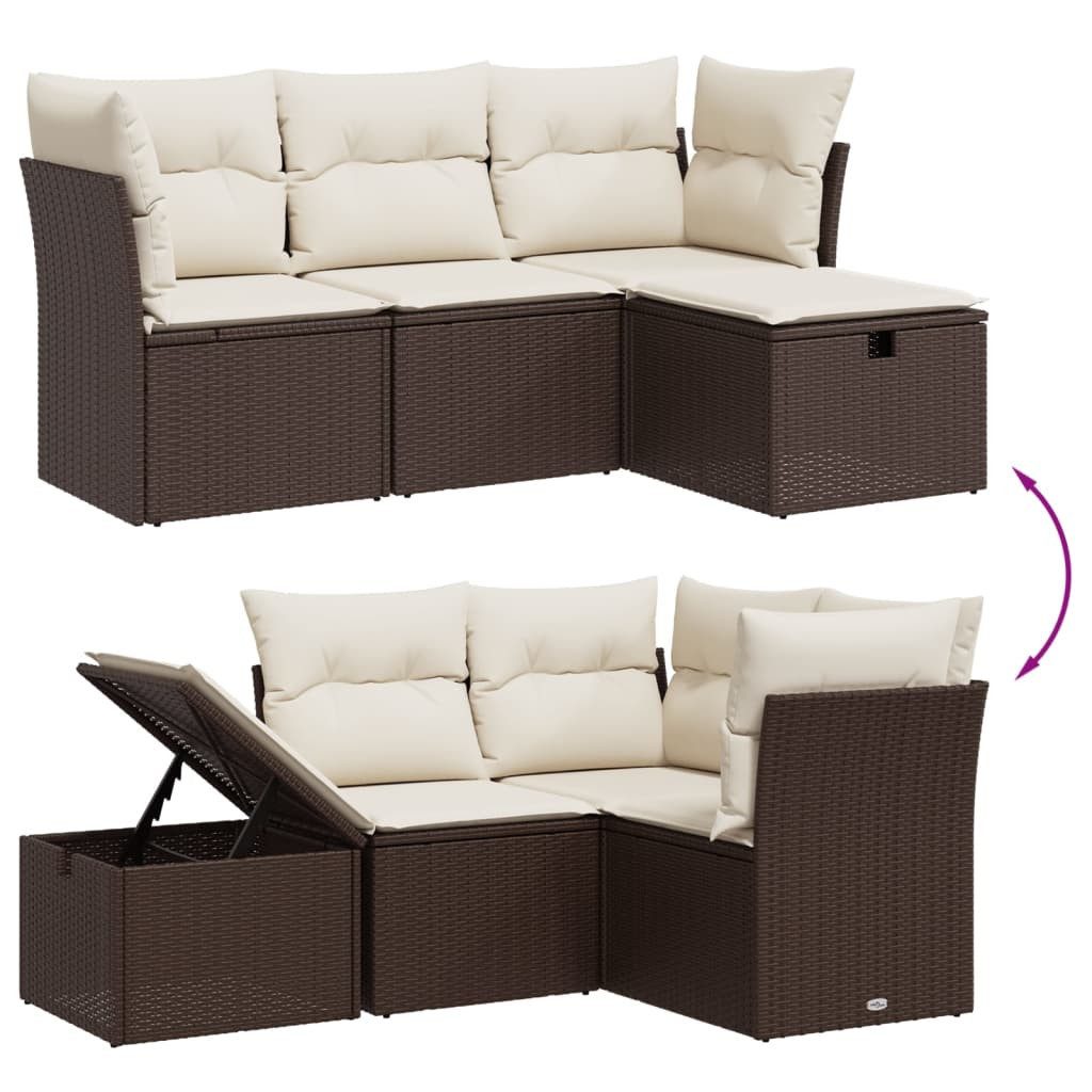 vidaXL Gartenlounge-Set 4-tlg. Garten-Sofagarnitur mit Kissen günstig online kaufen