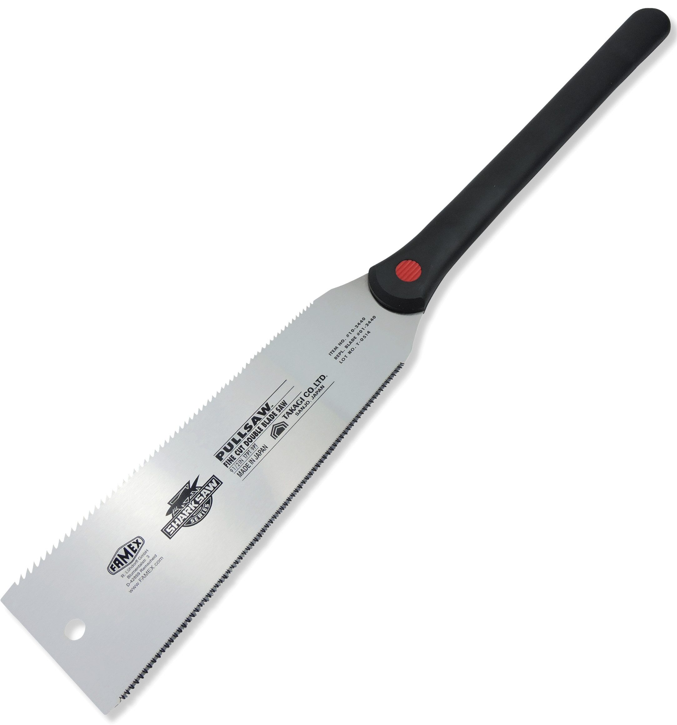 FAMEX Japansäge 5510 Zugsäge Ryoba 240mm (Handsäge, Feinsäge), Made in Japan, 9-17 TPI, Karbonstahl